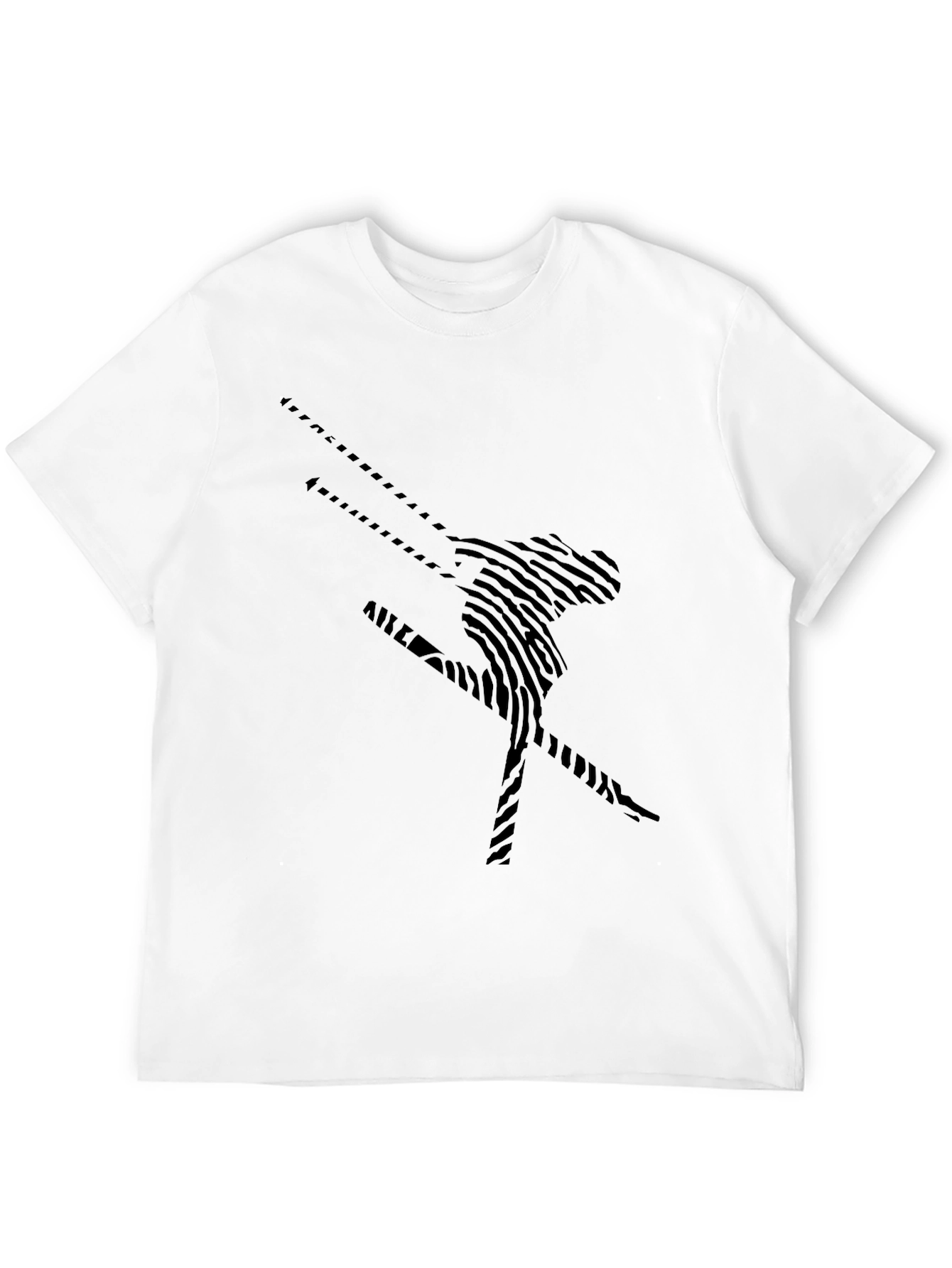 Abstract Skier Black T-Shirt - Unique Design