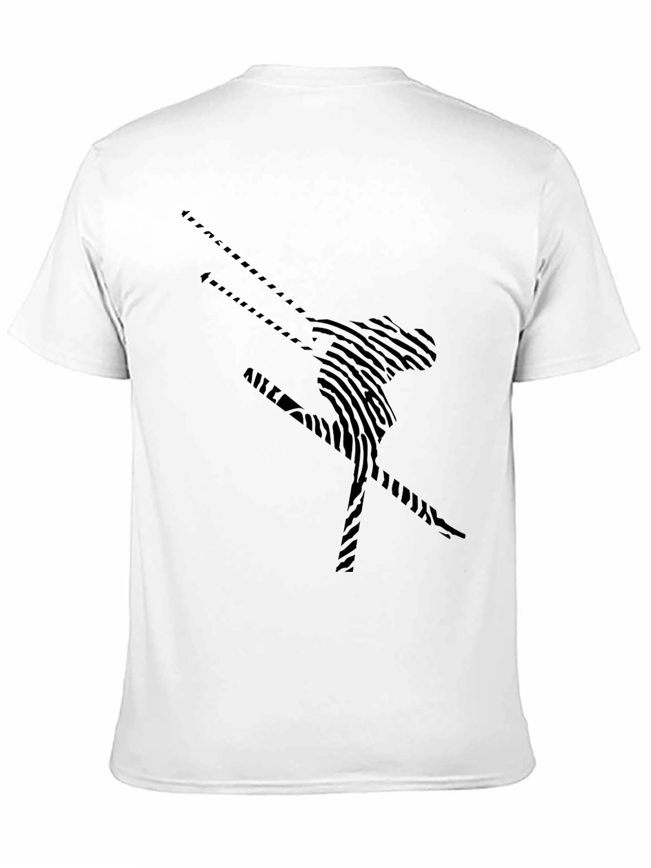 Abstract Skier Black T-Shirt - Unique Design
