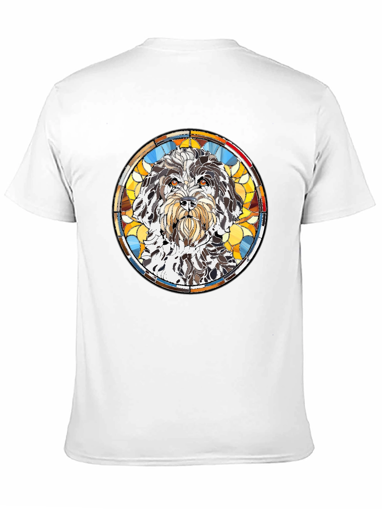 Stained Glass Dog Breed Graphic Tee - Black