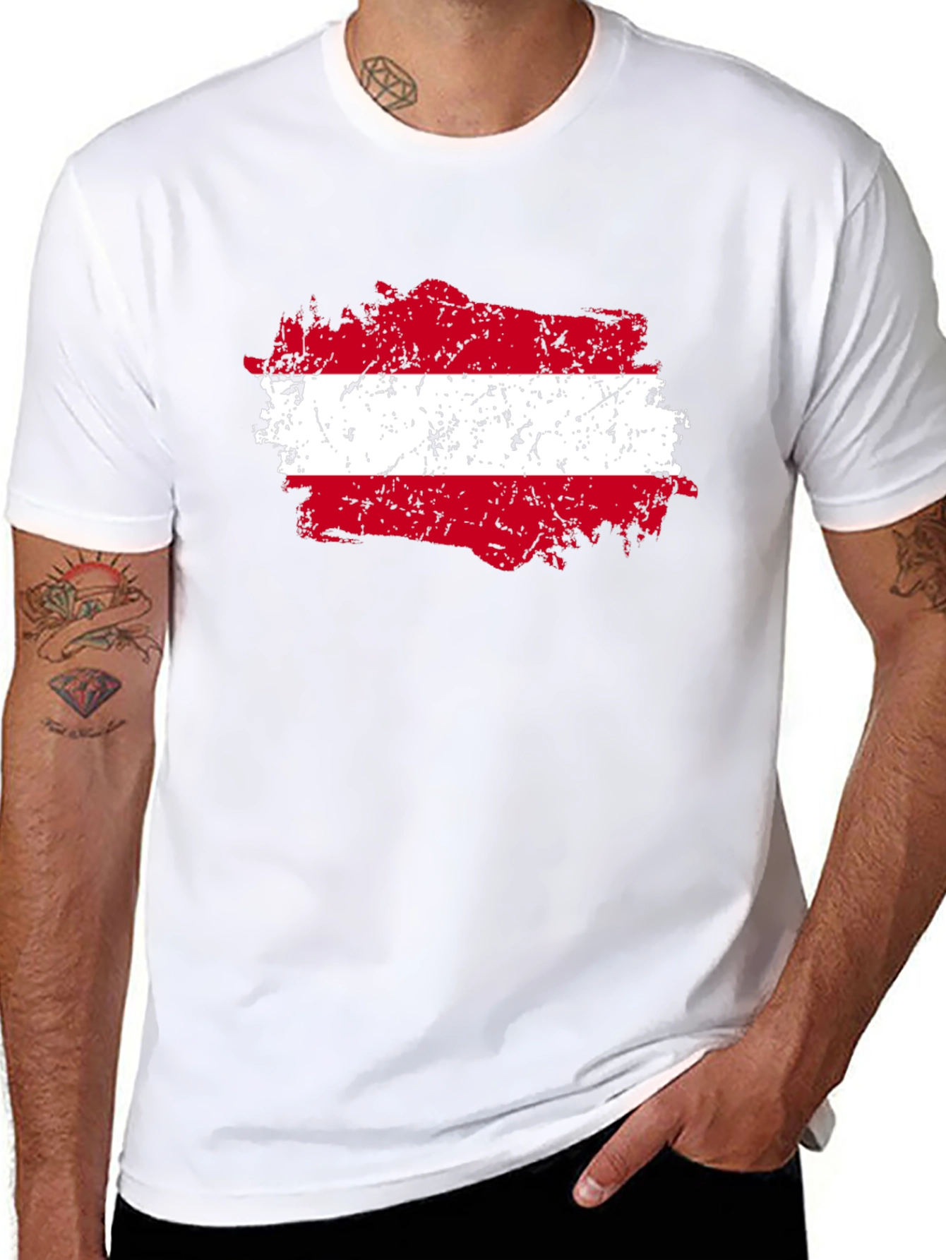 Austria Flag Grunge Style Graphic Tee