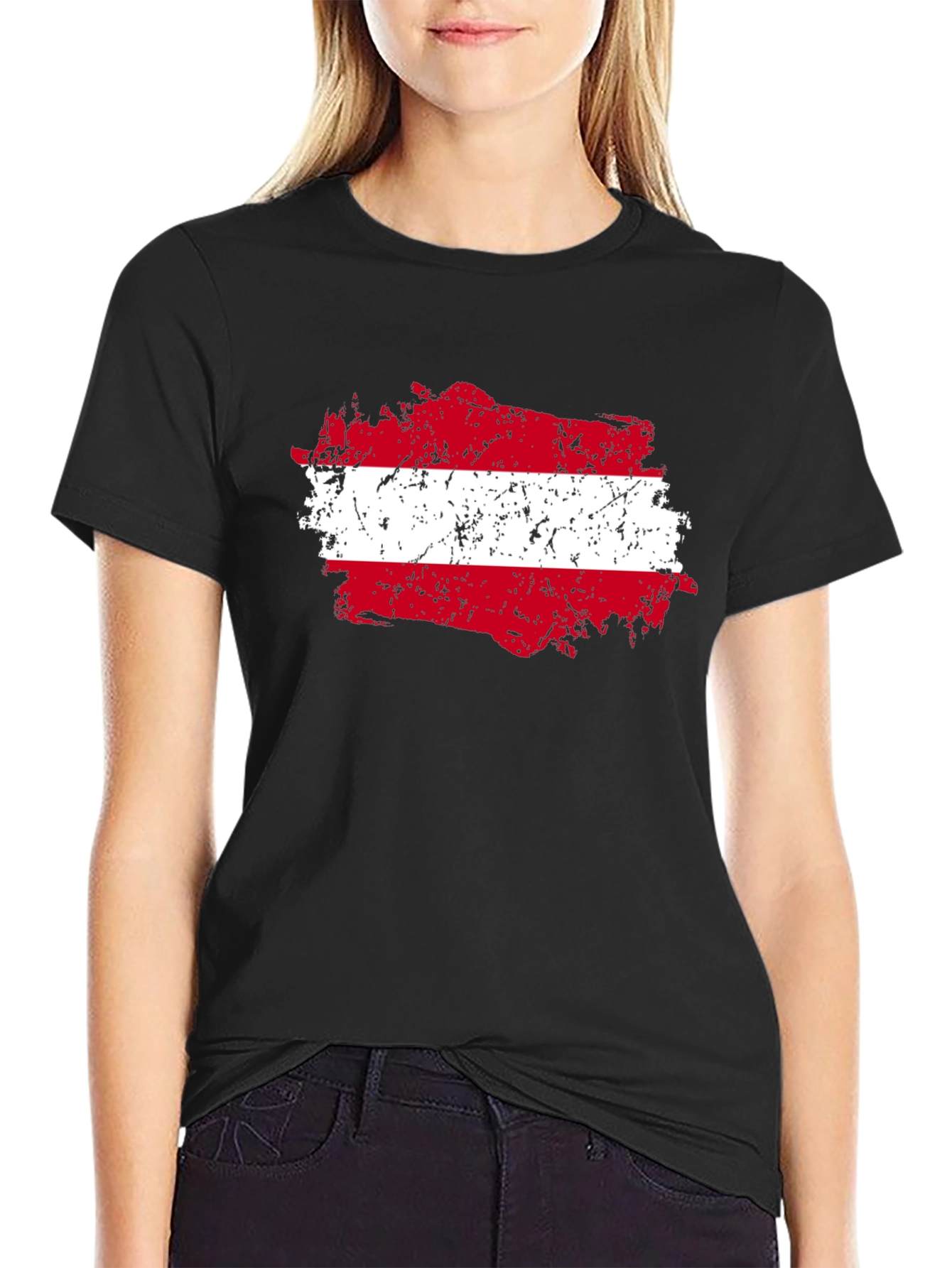 Austria Flag Grunge Style Graphic Tee