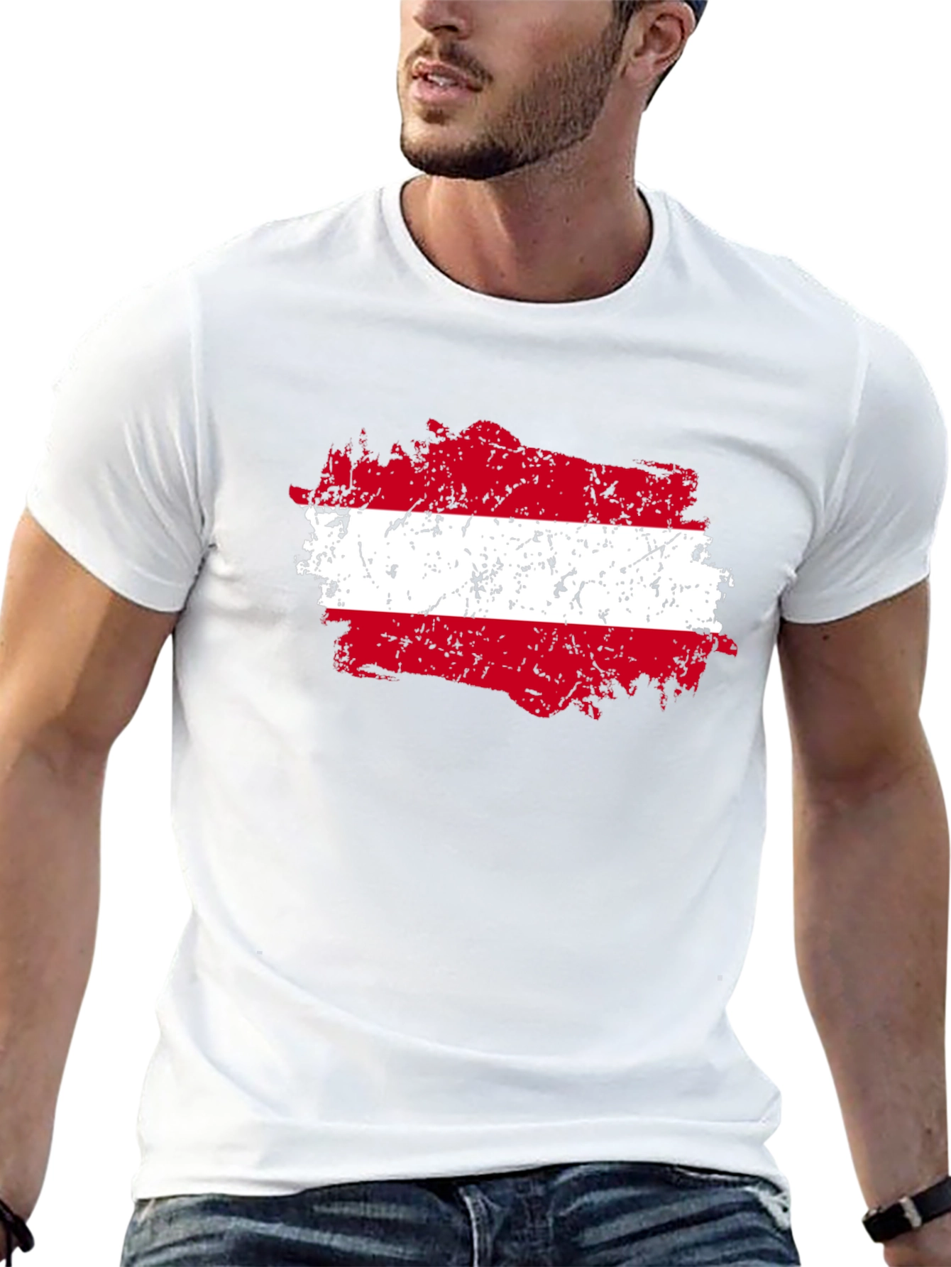 Austria Flag Grunge Style Graphic Tee