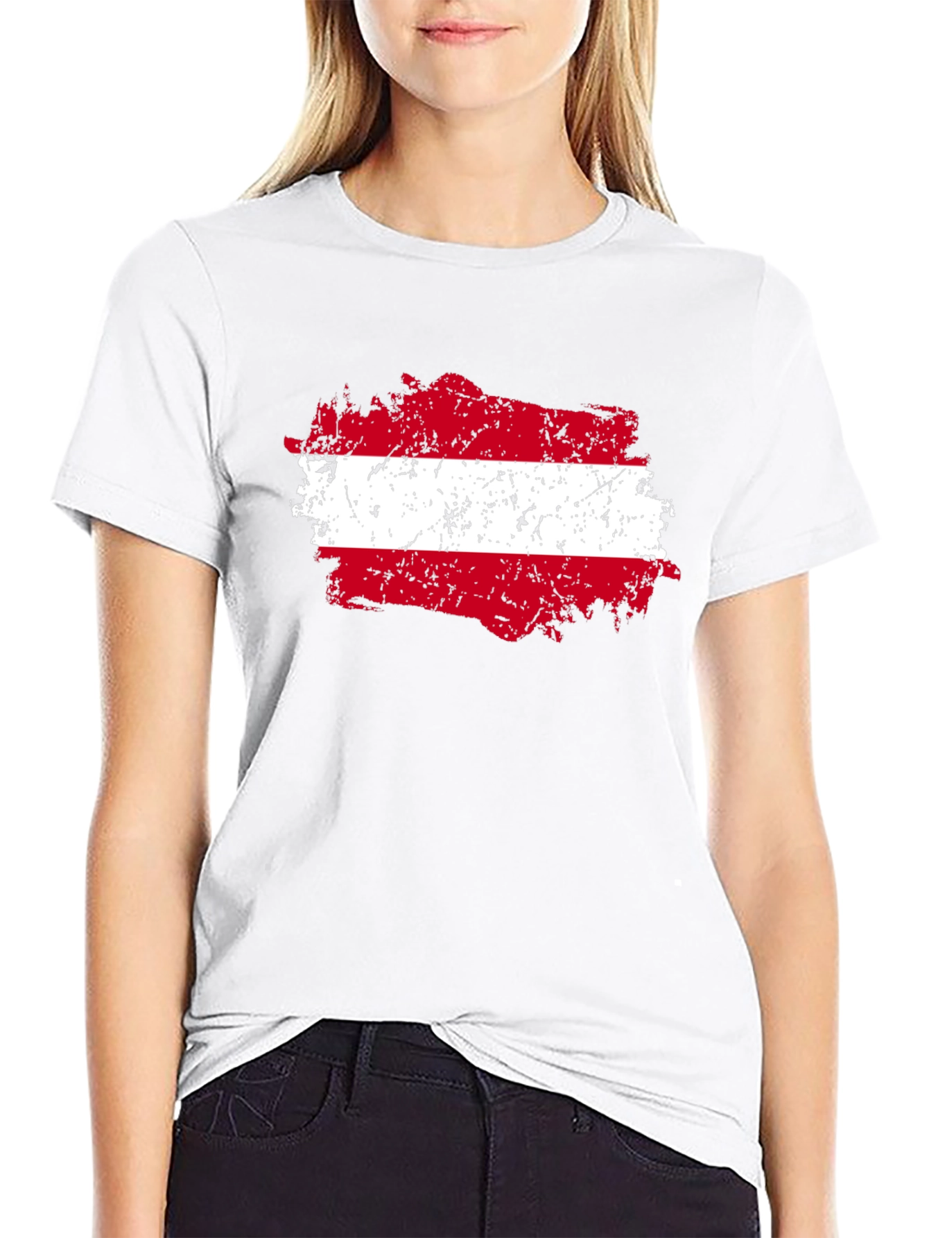Austria Flag Grunge Style Graphic Tee