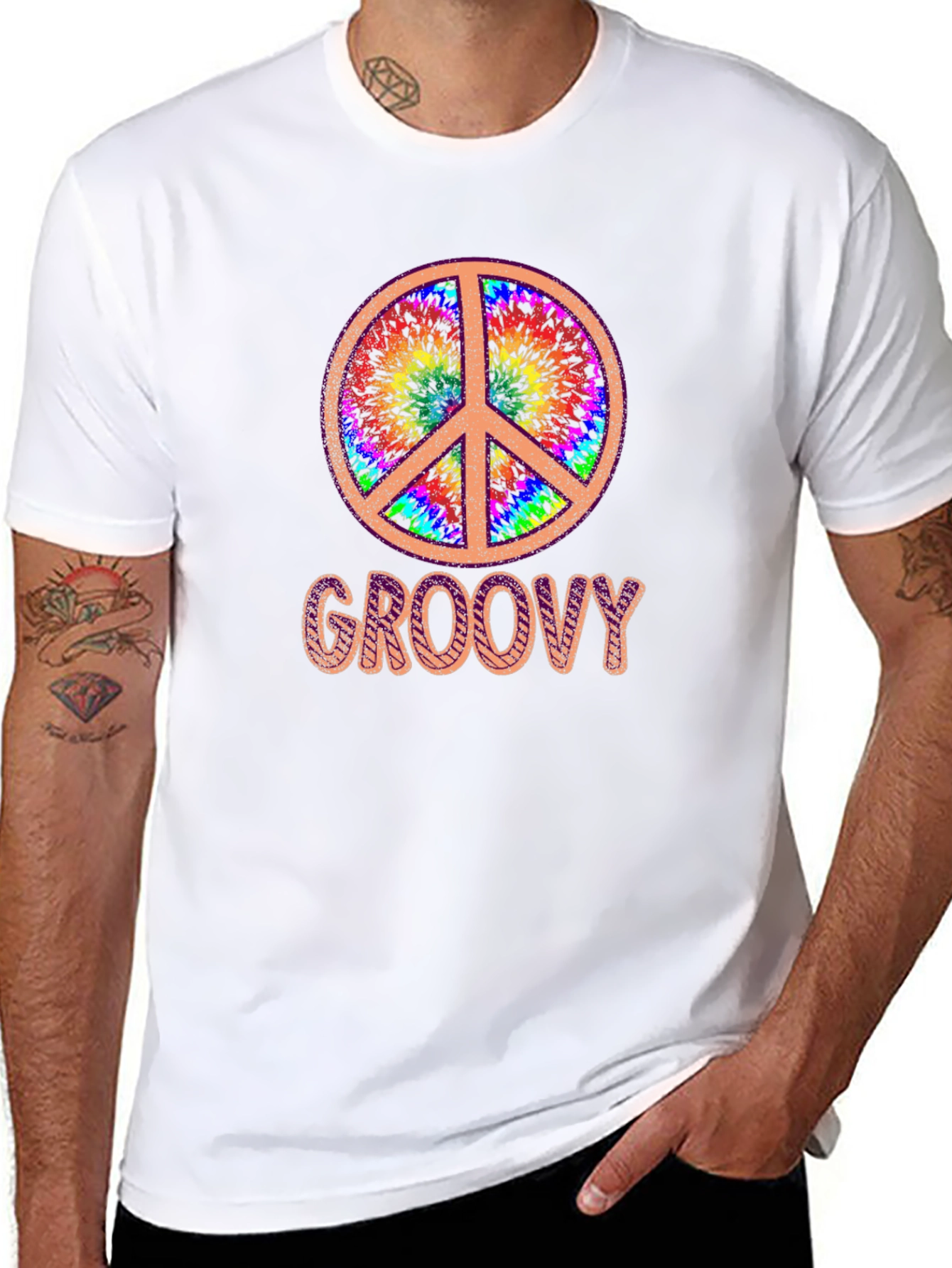 Groovy Tie Dye Peace Sign T-Shirt