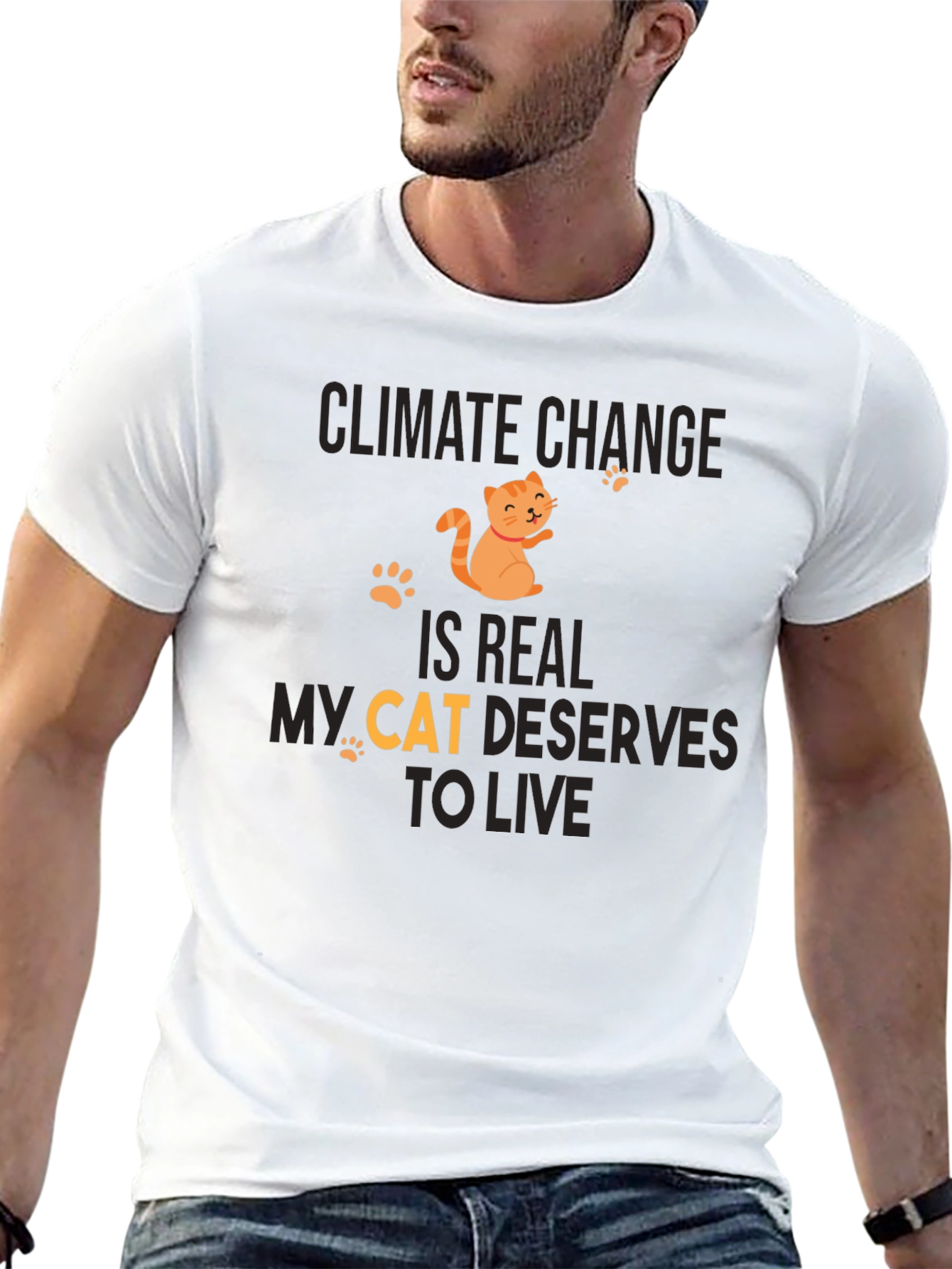 Climate Change Cat T-Shirt