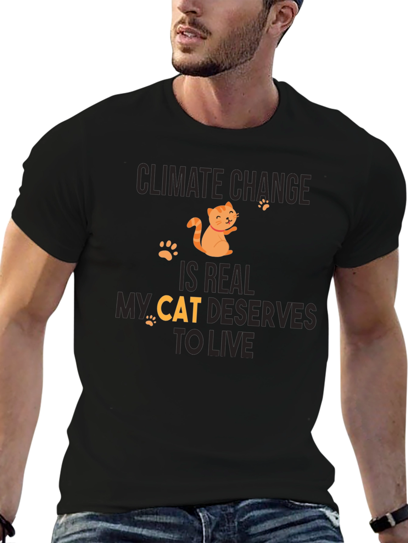 Climate Change Cat T-Shirt