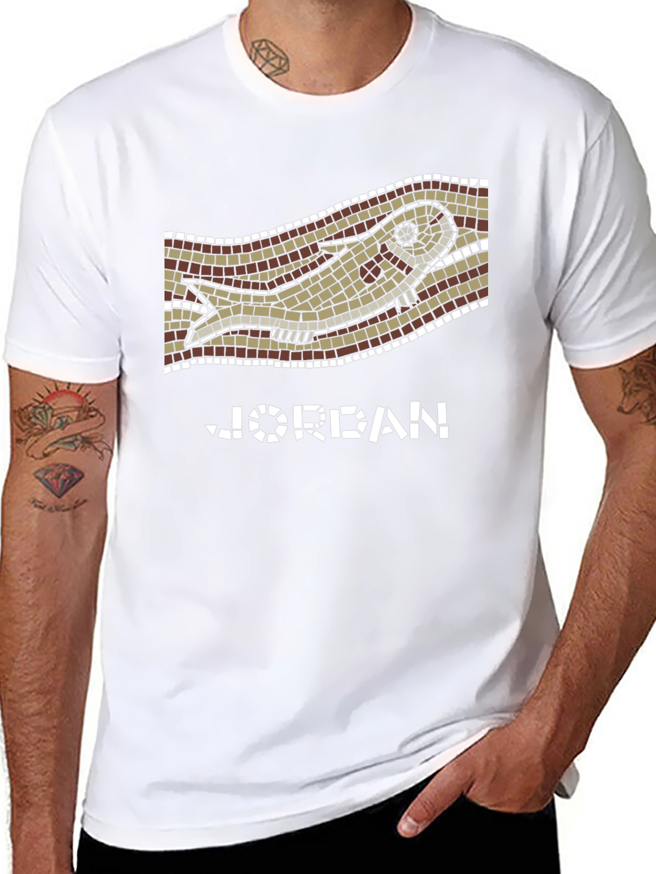 Jordan Mosaic Fish Graphic Tee - Unique Design!