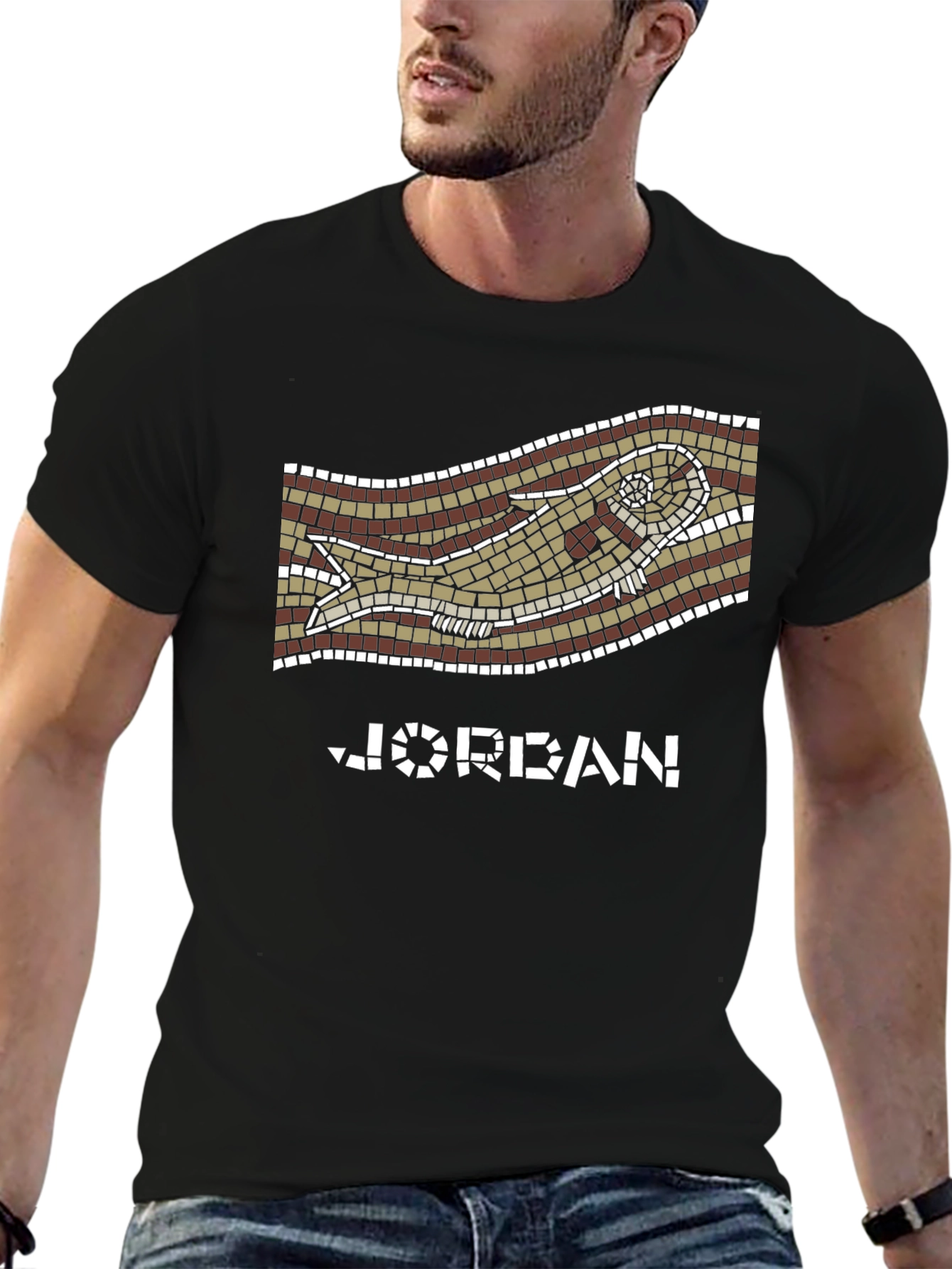 Jordan Mosaic Fish Graphic Tee - Unique Design!