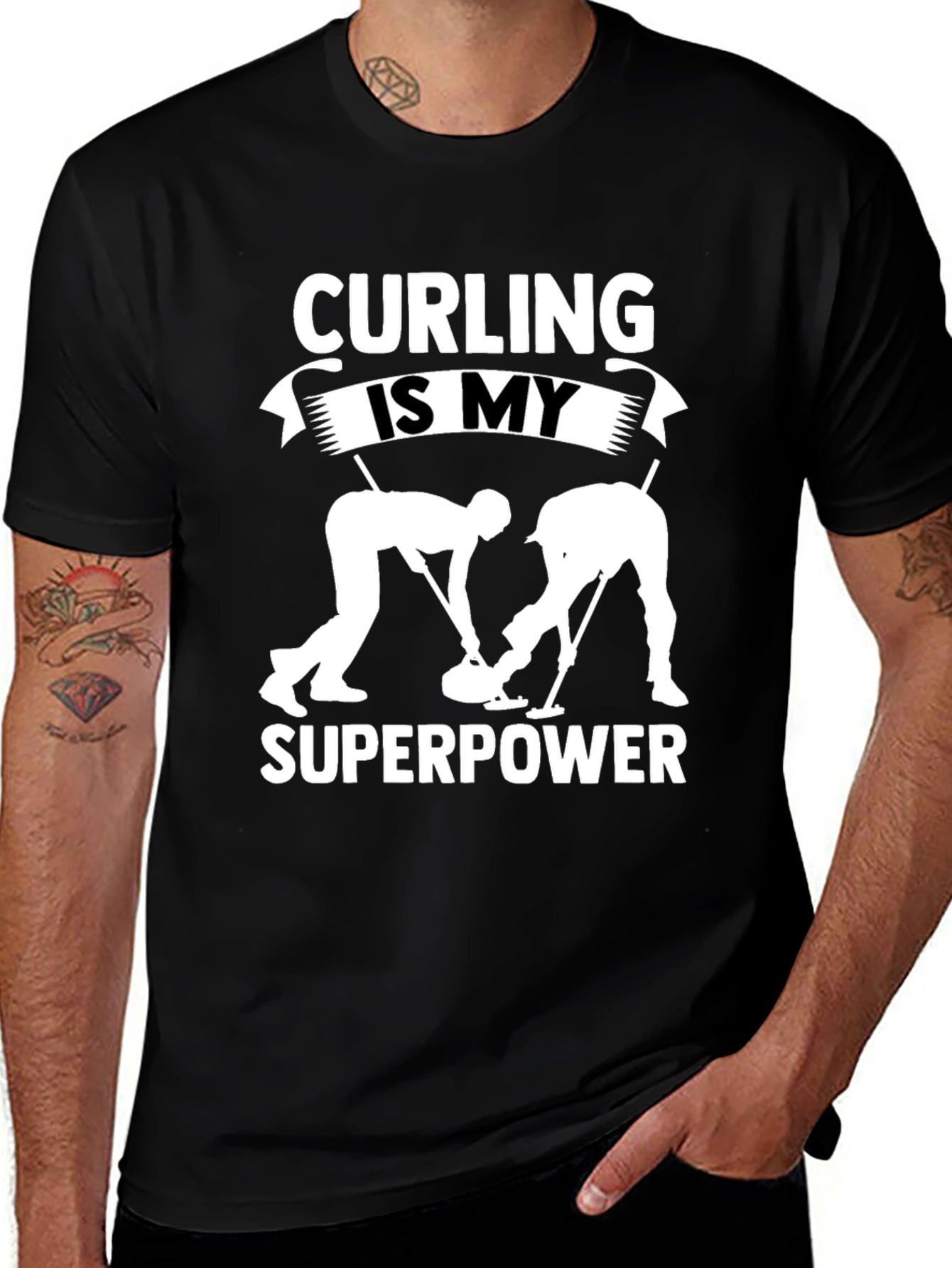 Curling Is My Superpower Graphic T-Shirt