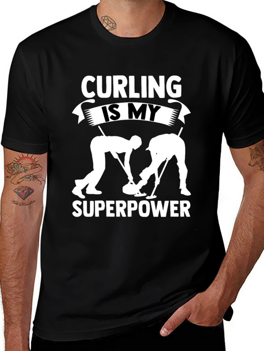 Curling Is My Superpower Graphic T-Shirt