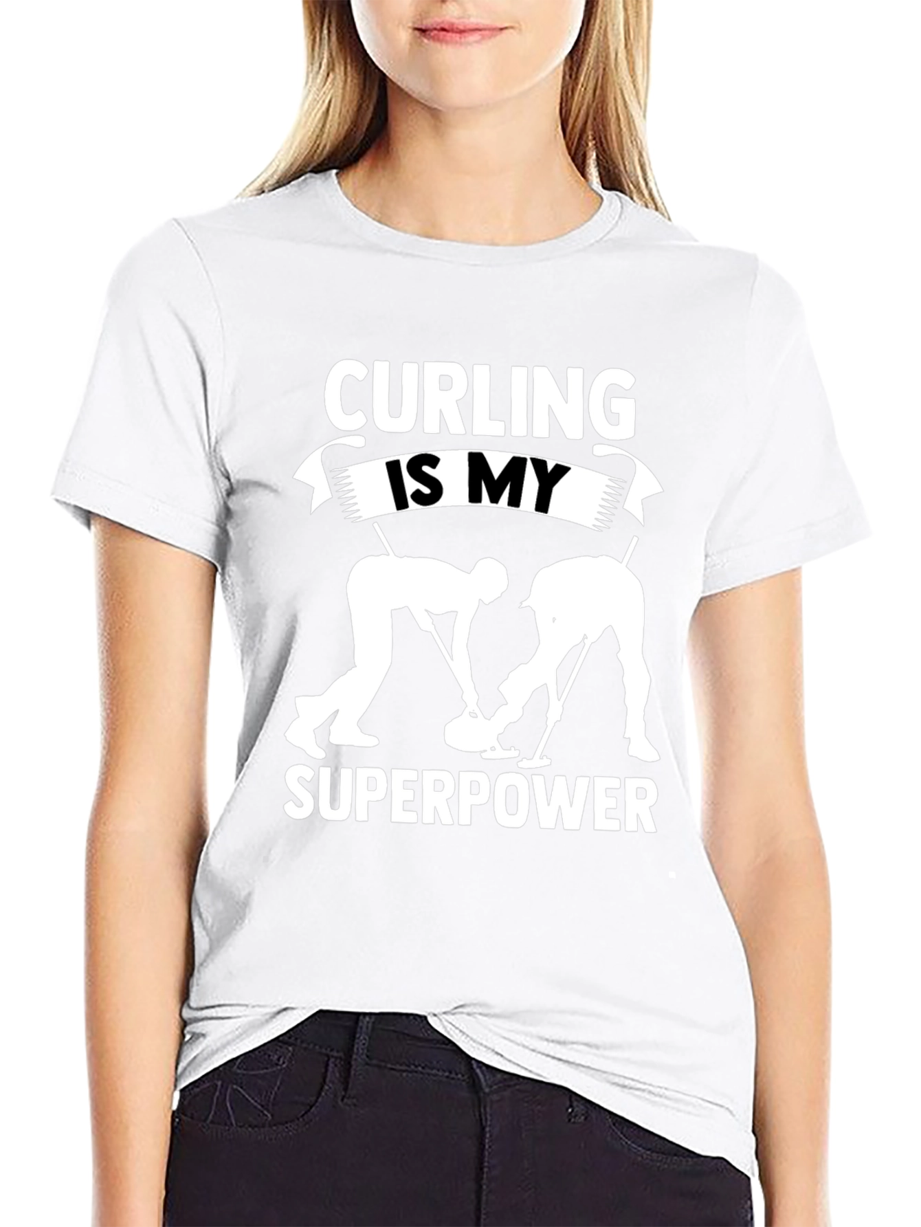 Curling Is My Superpower Graphic T-Shirt