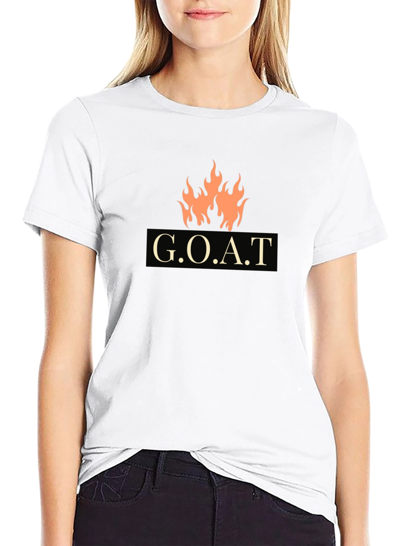 G.O.A.T Graphic Tee - Flame Design Black T-Shirt