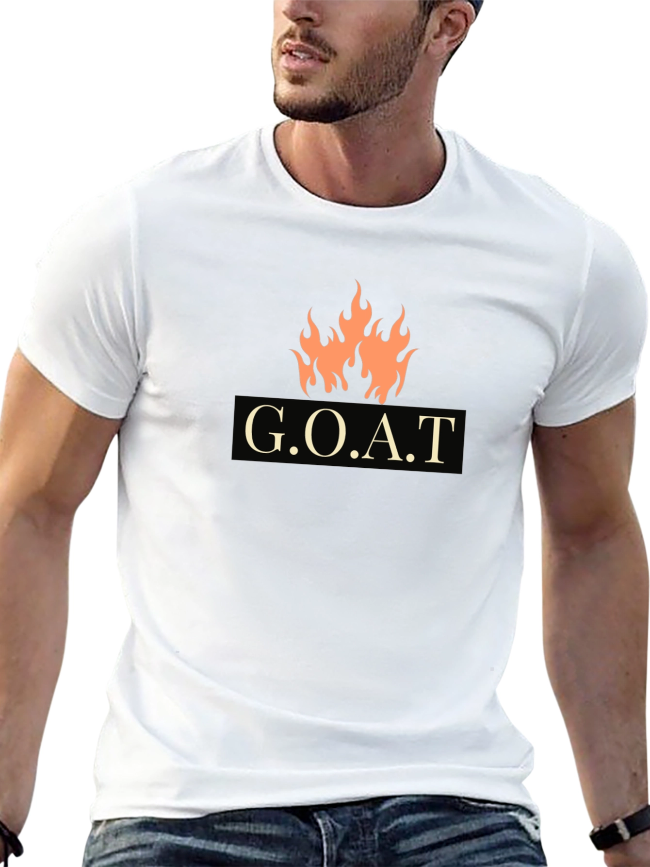 G.O.A.T Graphic Tee - Flame Design Black T-Shirt