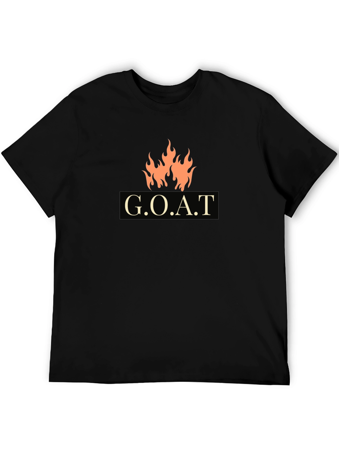 G.O.A.T Graphic Tee - Flame Design Black T-Shirt