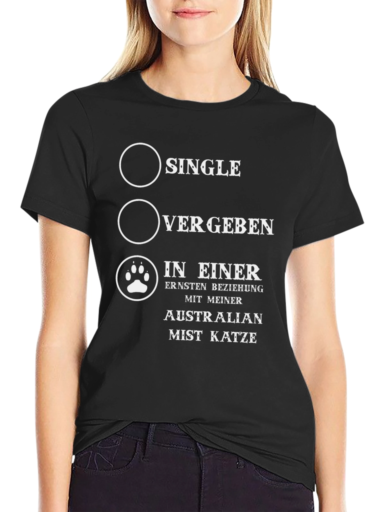 Funny Cat Lover T-Shirt: Single? Taken? Cat Relationship!