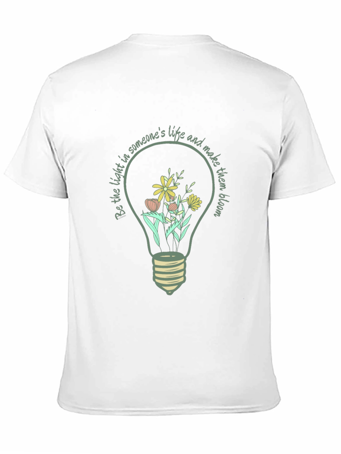 Floral Light Bulb Graphic Tee - Inspirational Design