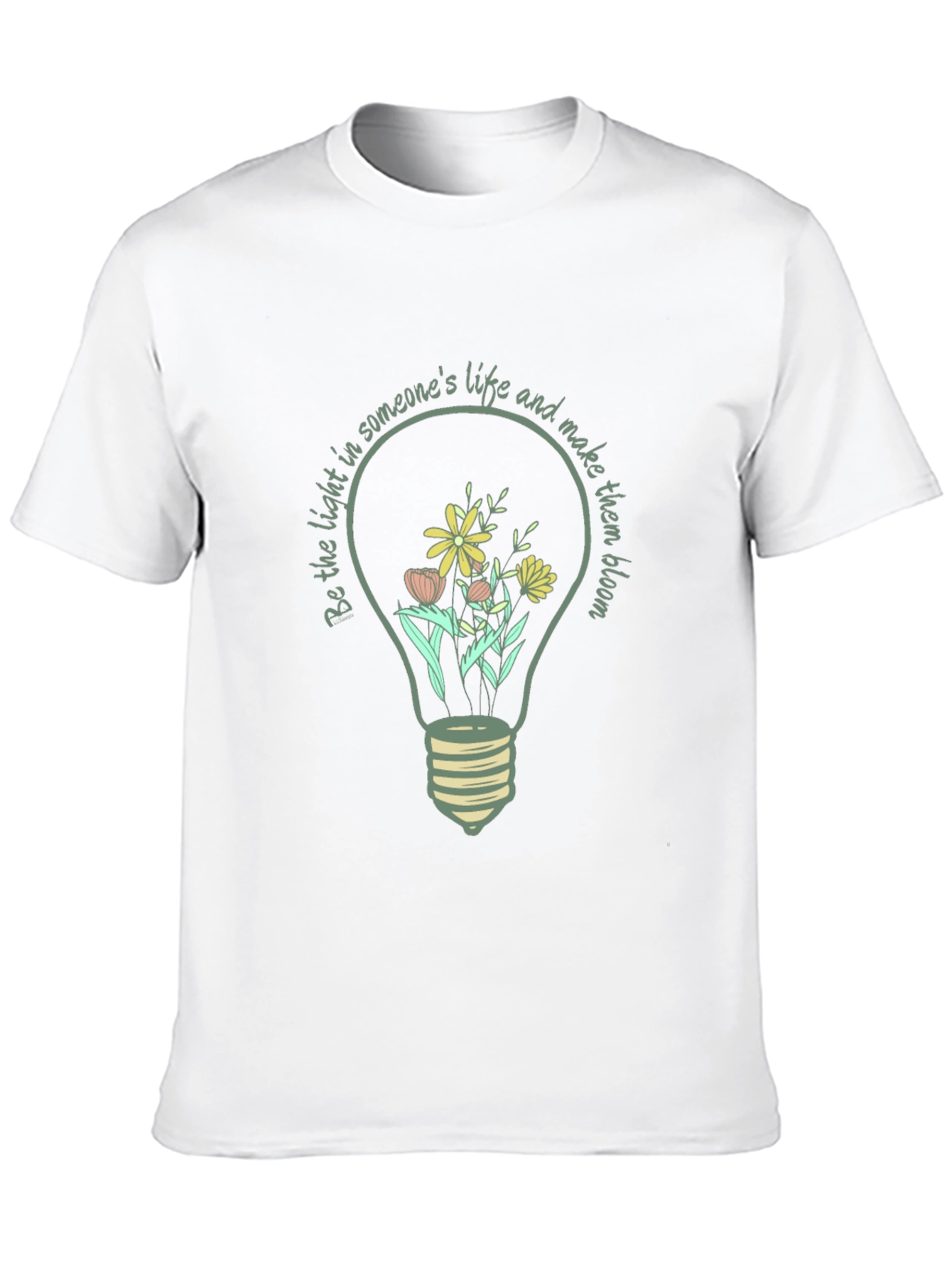 Floral Light Bulb Graphic Tee - Inspirational Design