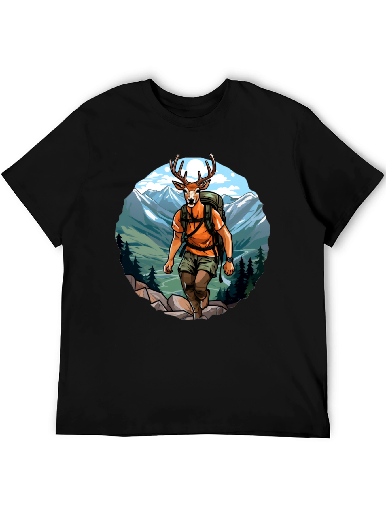 Deer Hiker Graphic T-Shirt - Adventure Apparel