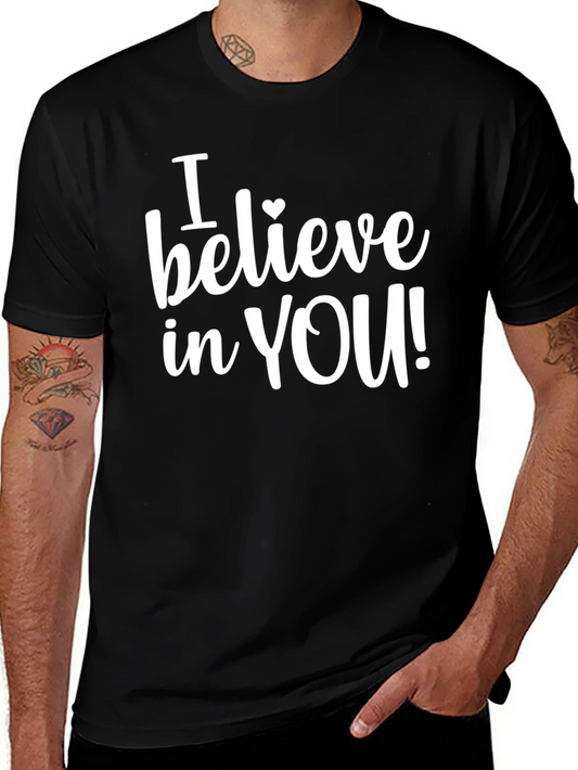 Believe in You Heart Graphic Black T-Shirt