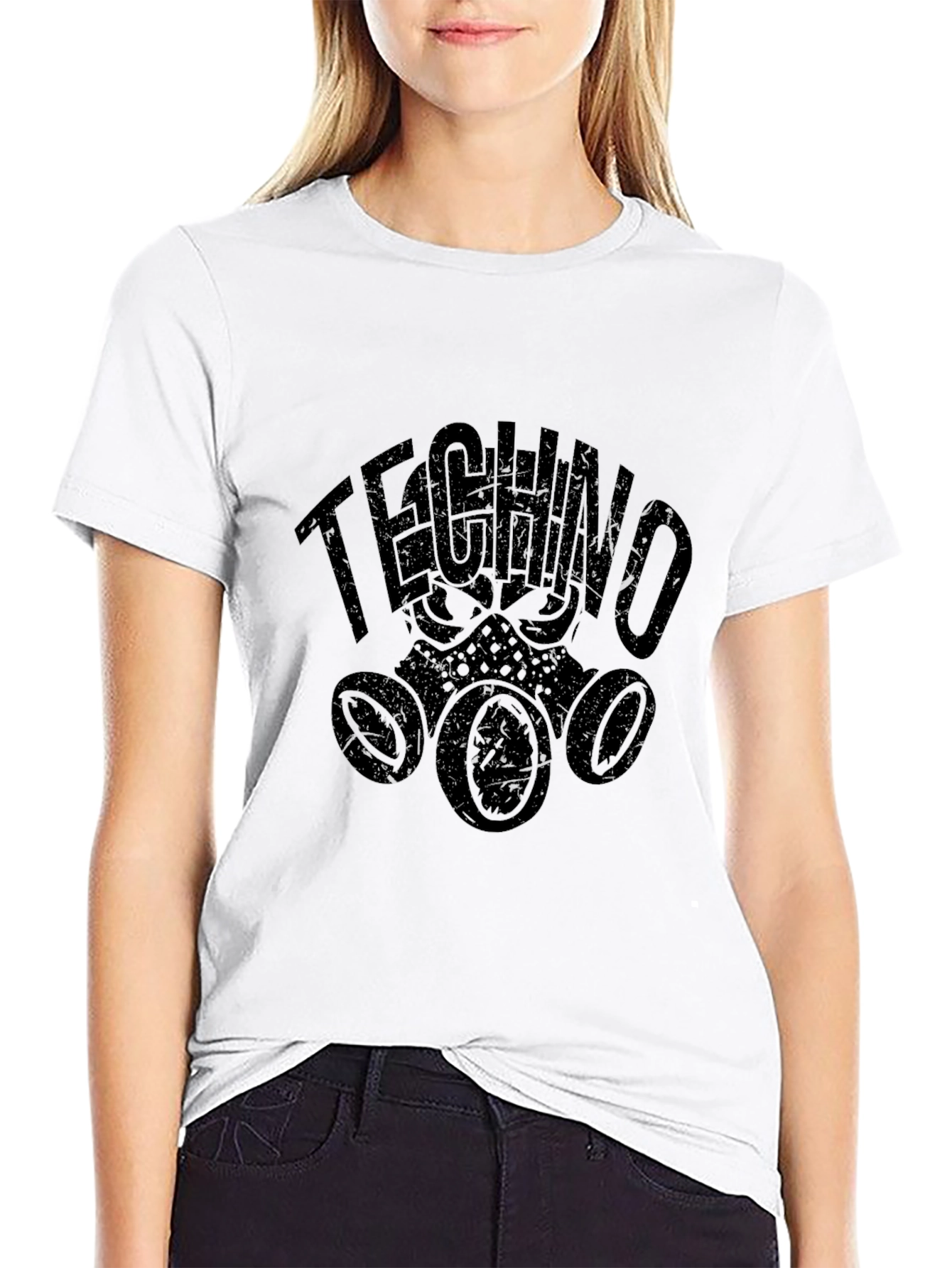 Techno Gas Mask T-Shirt - Distressed Graphic Tee