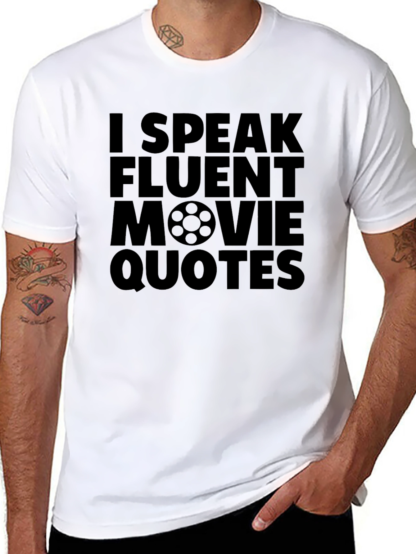 Fluent Movie Quotes Graphic Tee - Black T-Shirt