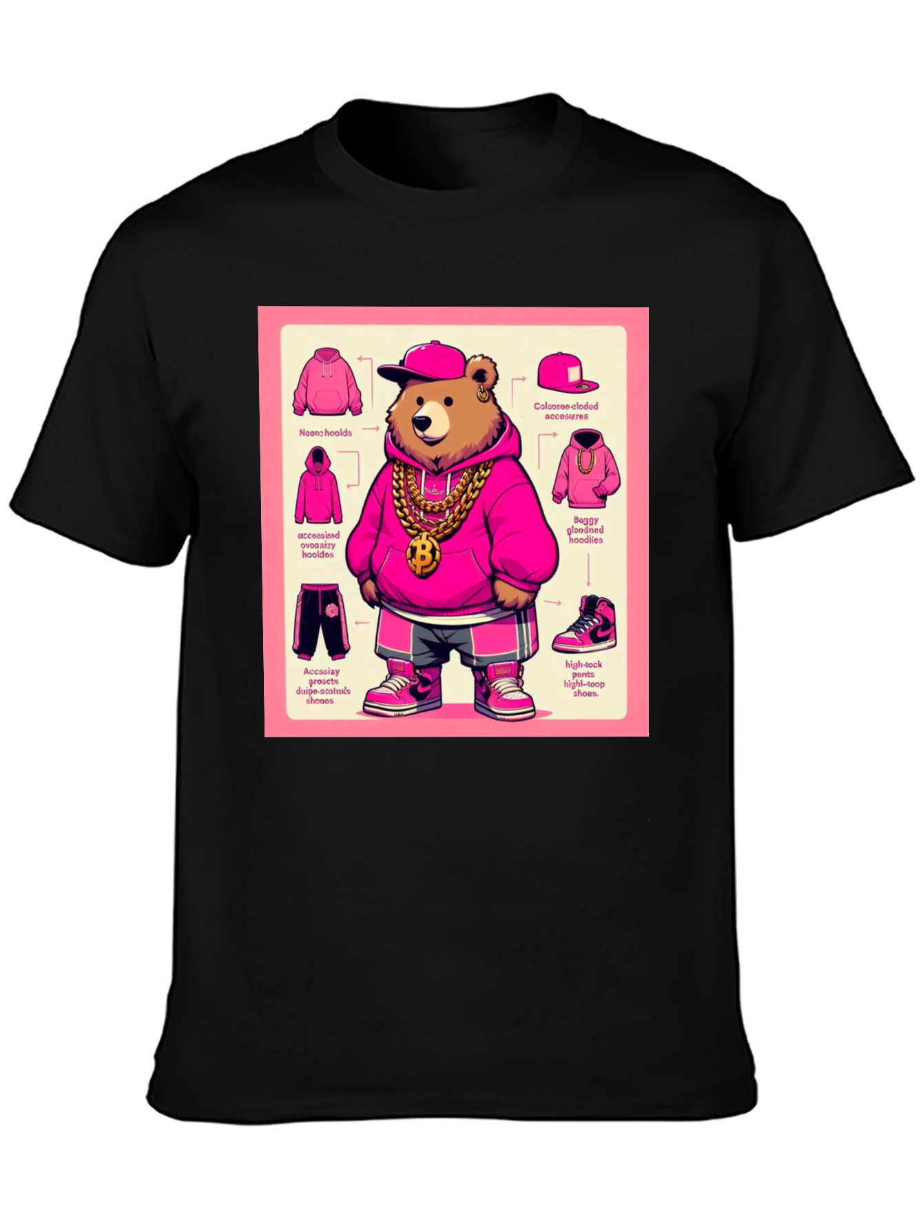 Hip Hop Bear Graphic Tee - Cool Cartoon Style