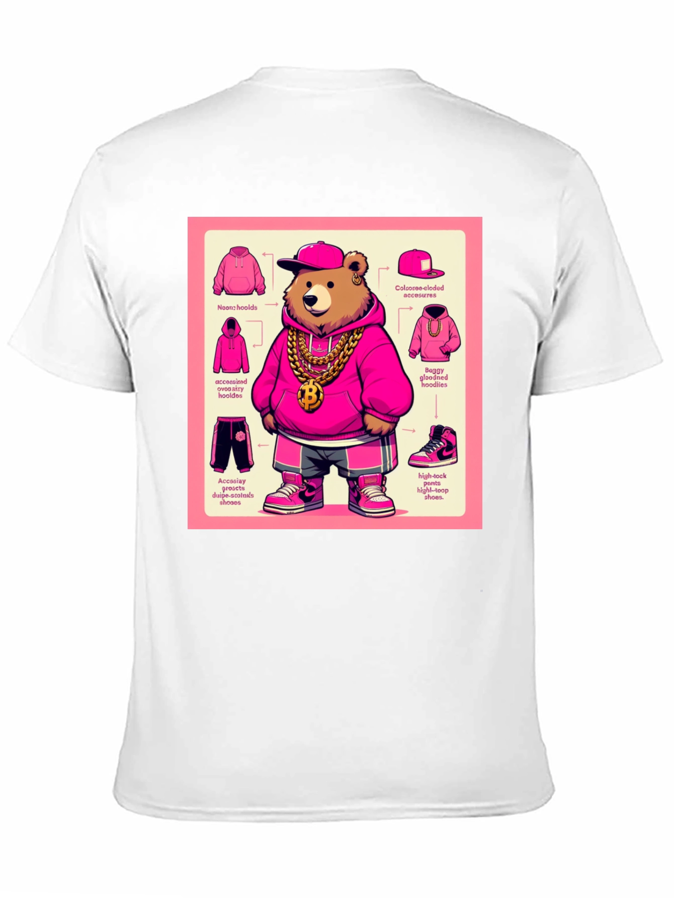 Hip Hop Bear Graphic Tee - Cool Cartoon Style