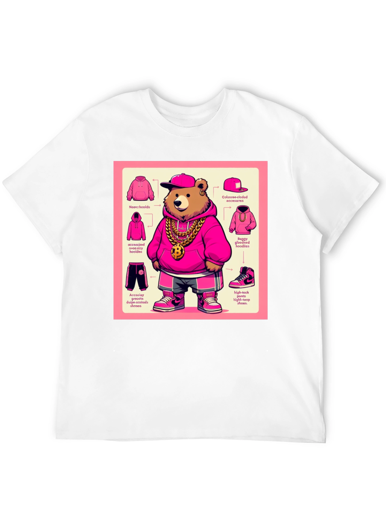 Hip Hop Bear Graphic Tee - Cool Cartoon Style