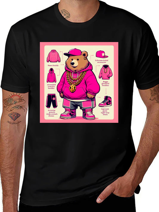 Hip Hop Bear Graphic Tee - Cool Cartoon Style