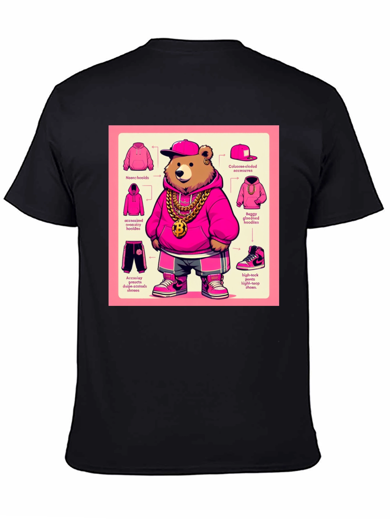Hip Hop Bear Graphic Tee - Cool Cartoon Style