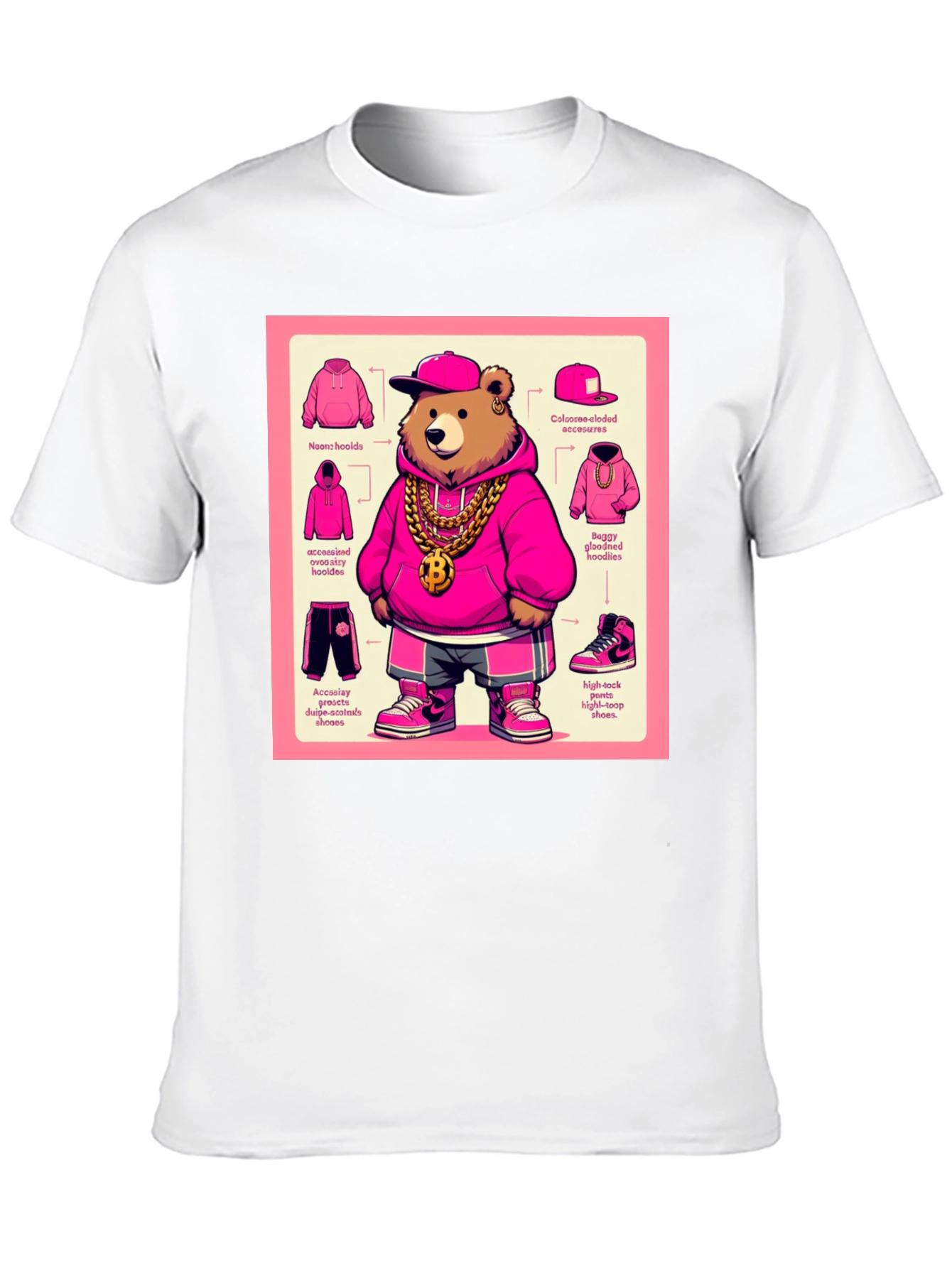 Hip Hop Bear Graphic Tee - Cool Cartoon Style