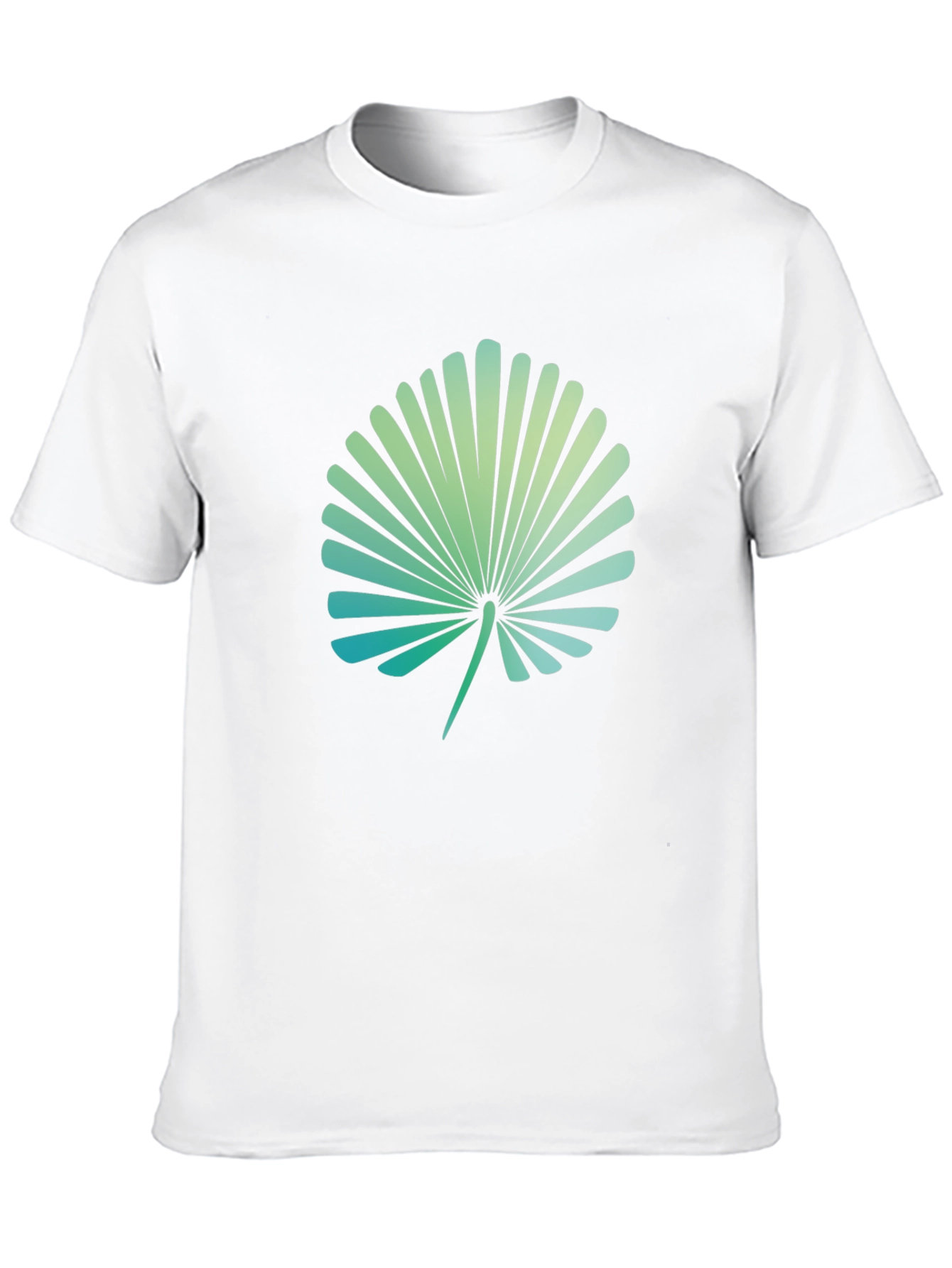 Tropical Leaf Print Black T-Shirt