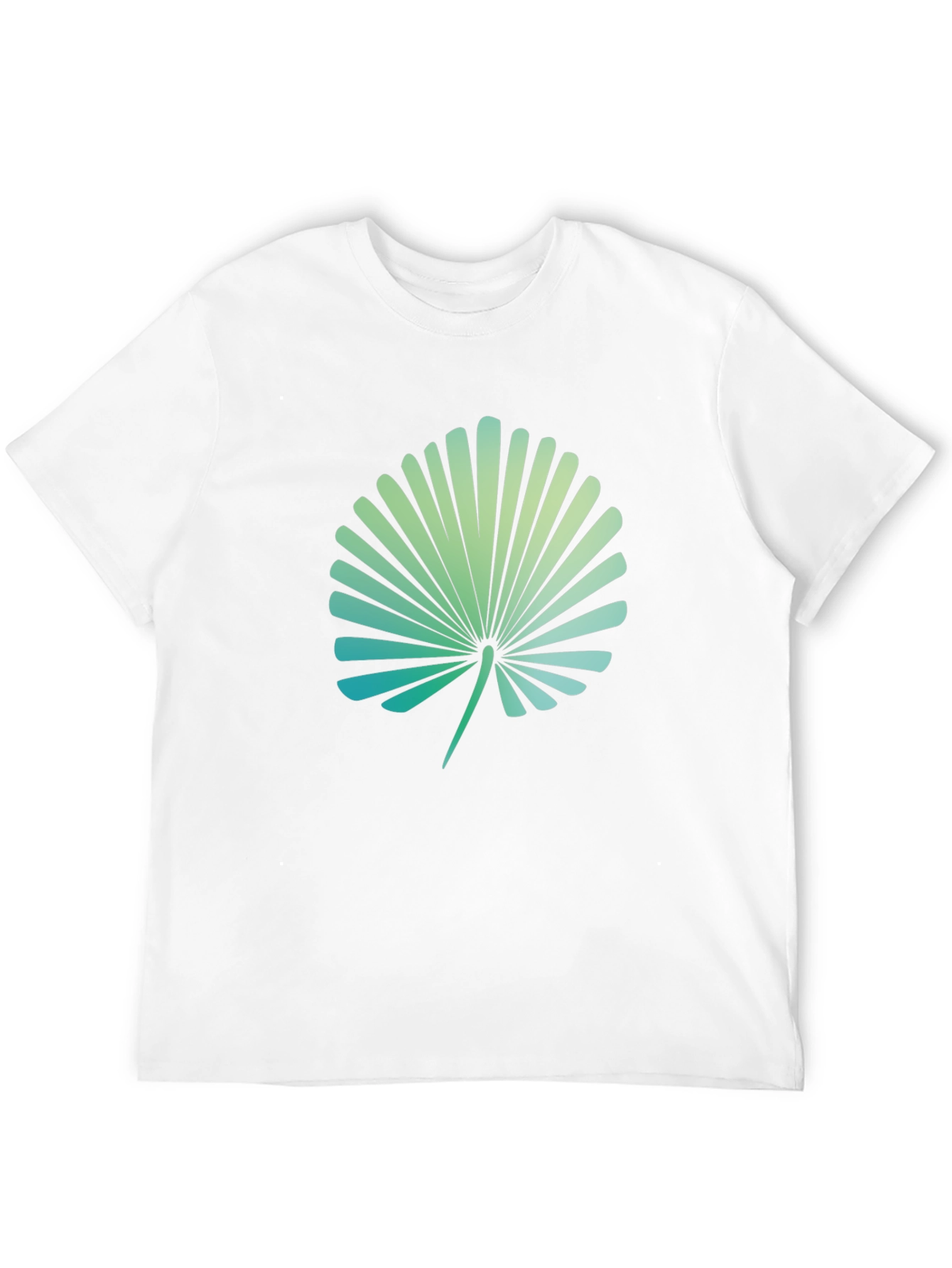 Tropical Leaf Print Black T-Shirt