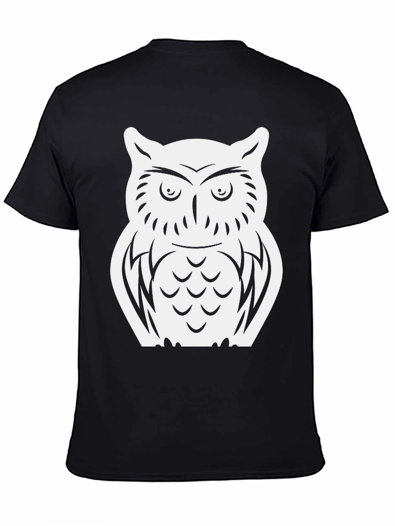Owl Graphic T-Shirt - Black Cotton Tee