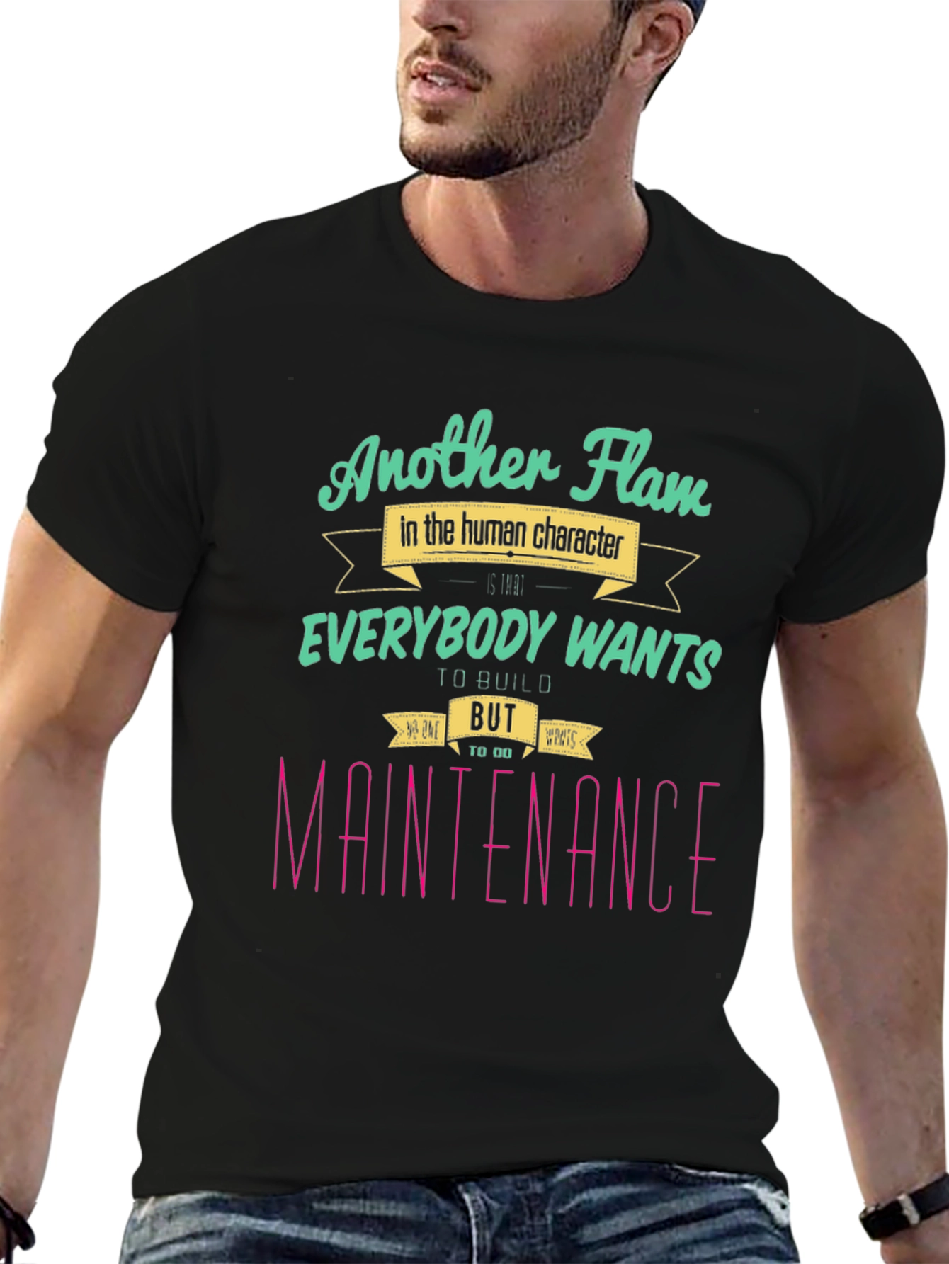 Another Flaw Tee - Human Character Graphic Novelty