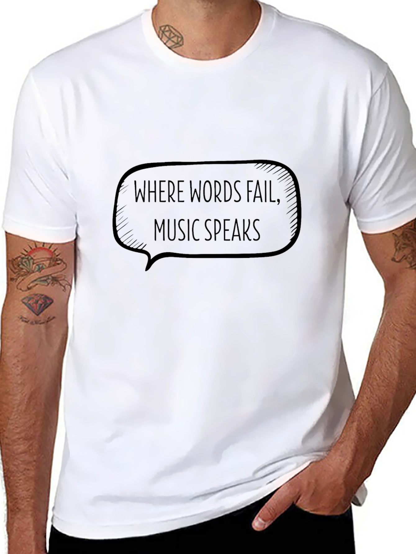 Music Speaks Graphic Tee - Soft Black Cotton