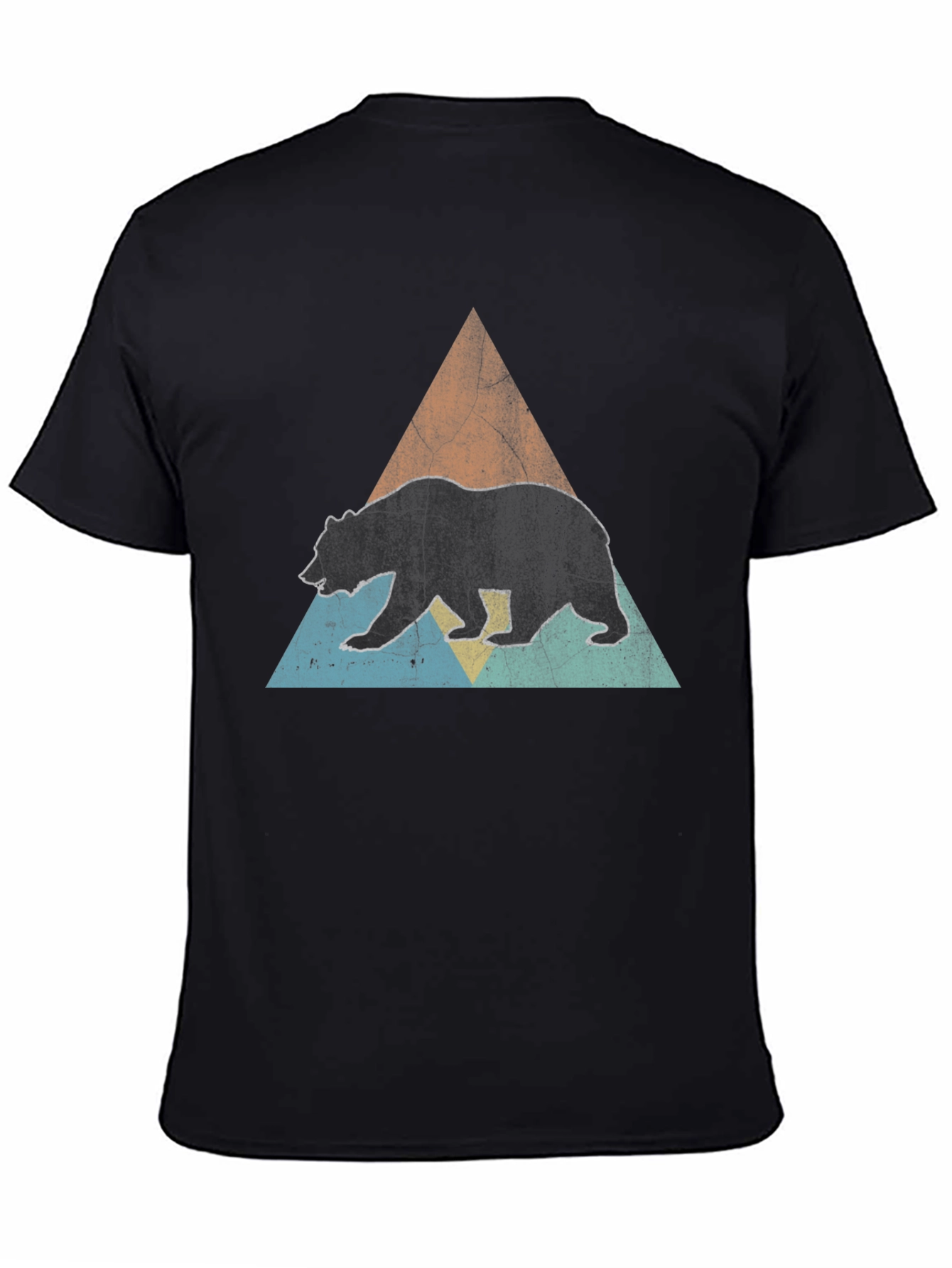 Bear Triangle Graphic Tee - Black Unisex Shirt