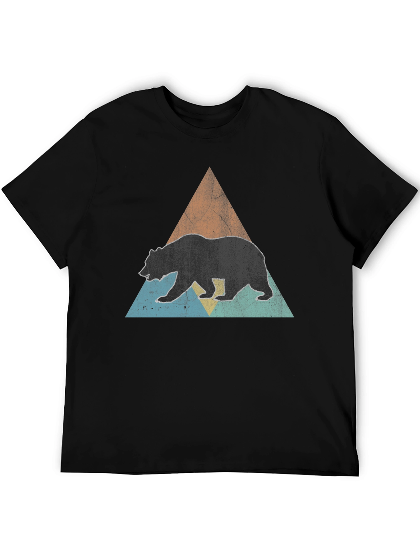 Bear Triangle Graphic Tee - Black Unisex Shirt