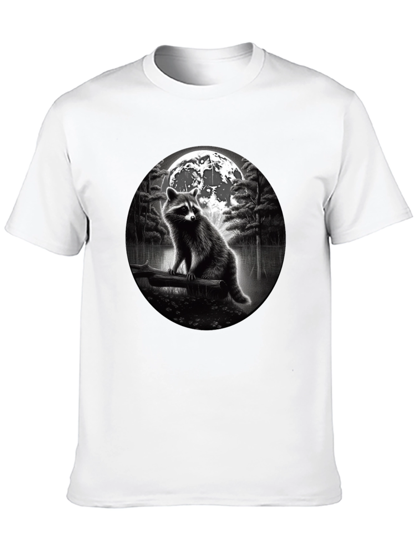 Raccoon Moon T-Shirt - Black