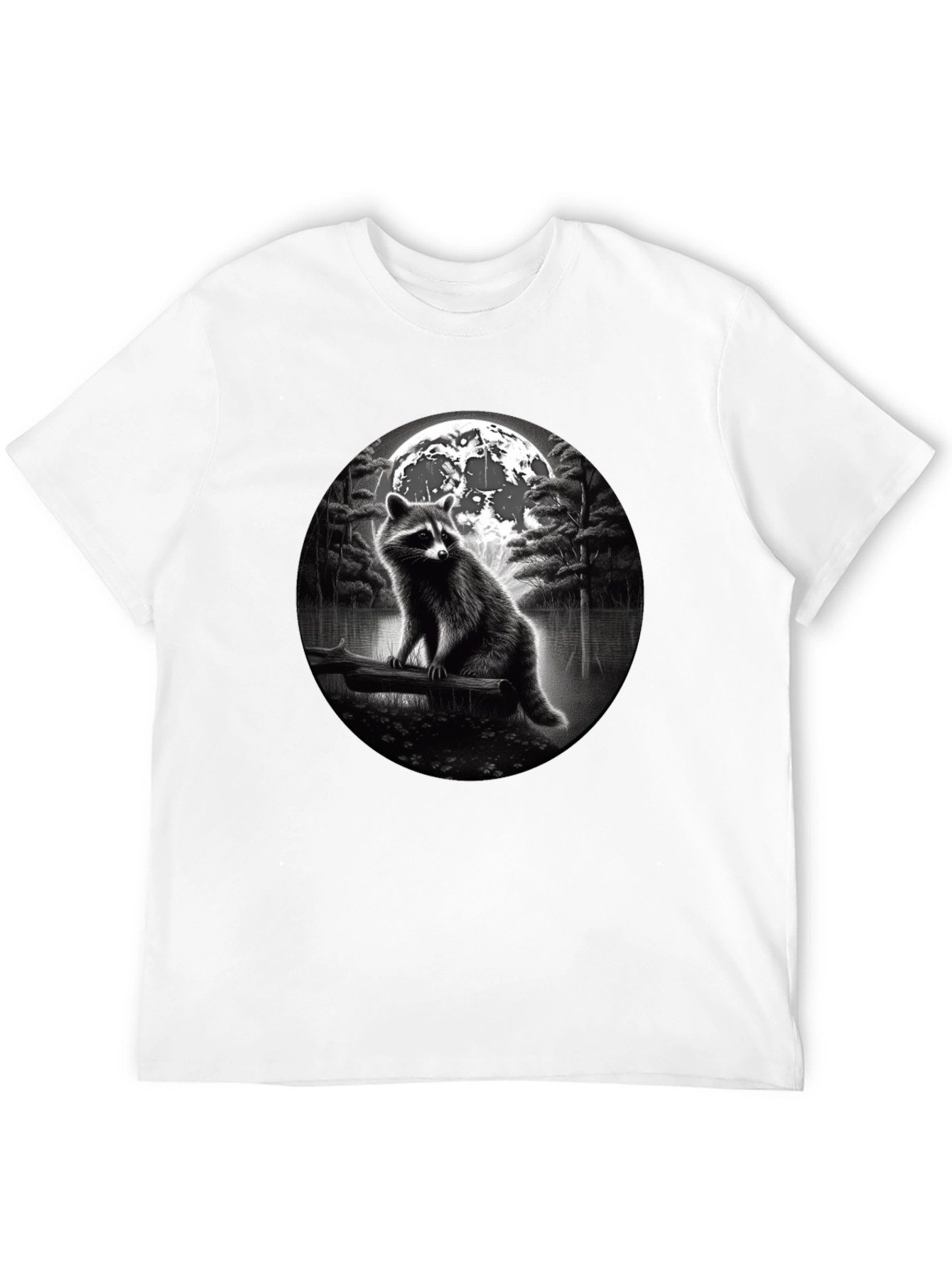 Raccoon Moon T-Shirt - Black