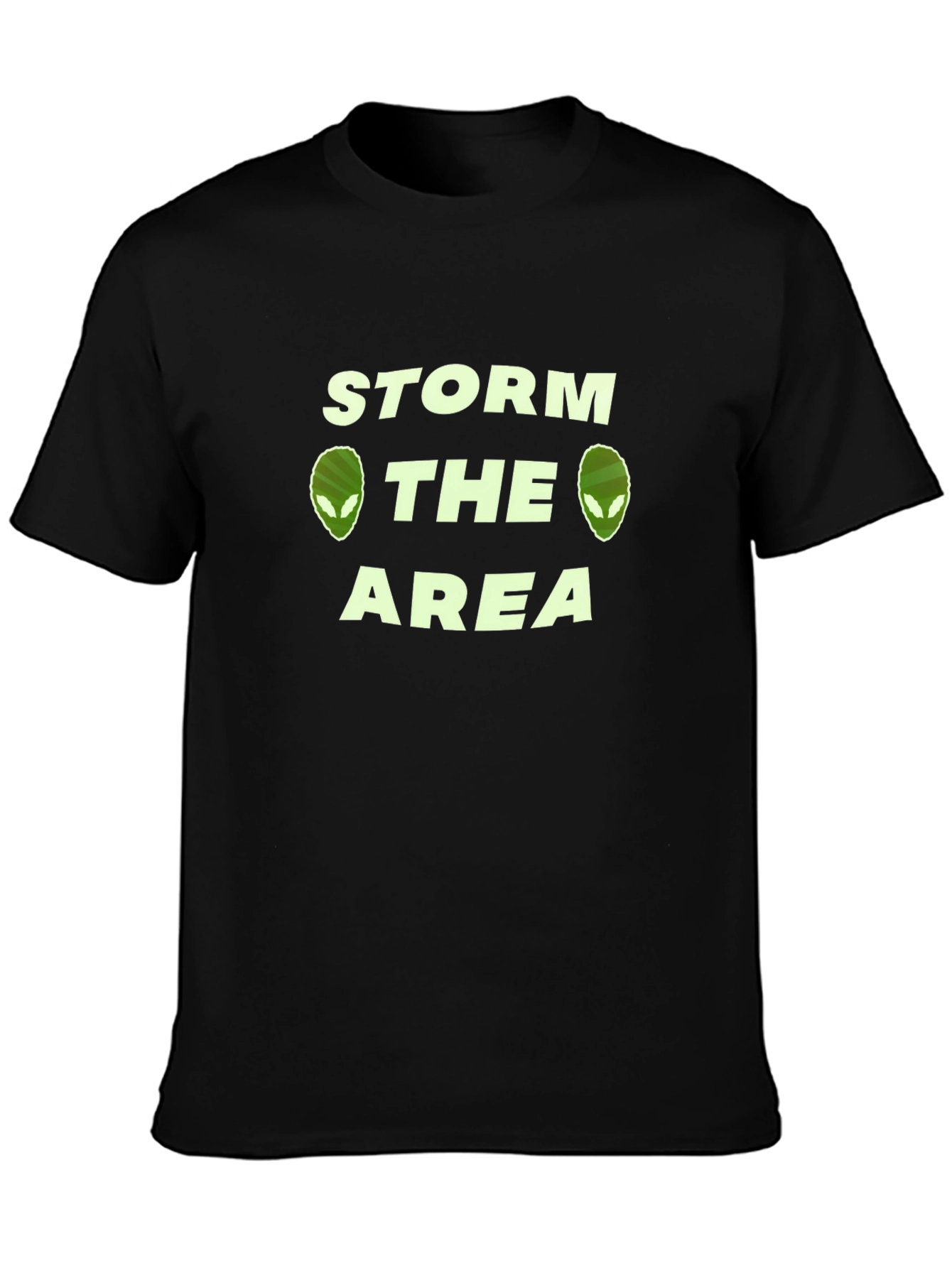 Storm The Area Alien Graphic T-Shirt - Black