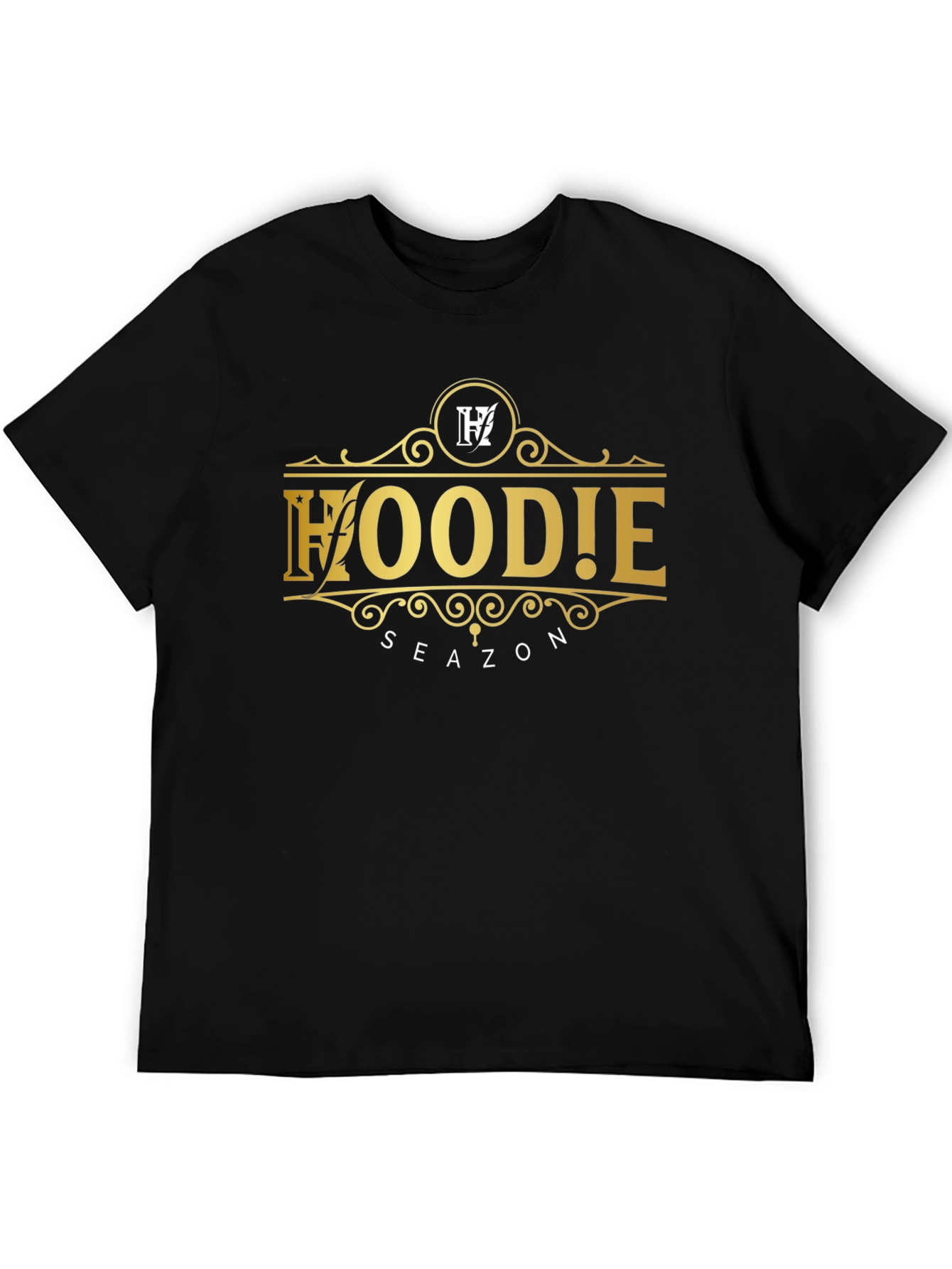 Hoodie Season Black Graphic T-Shirt