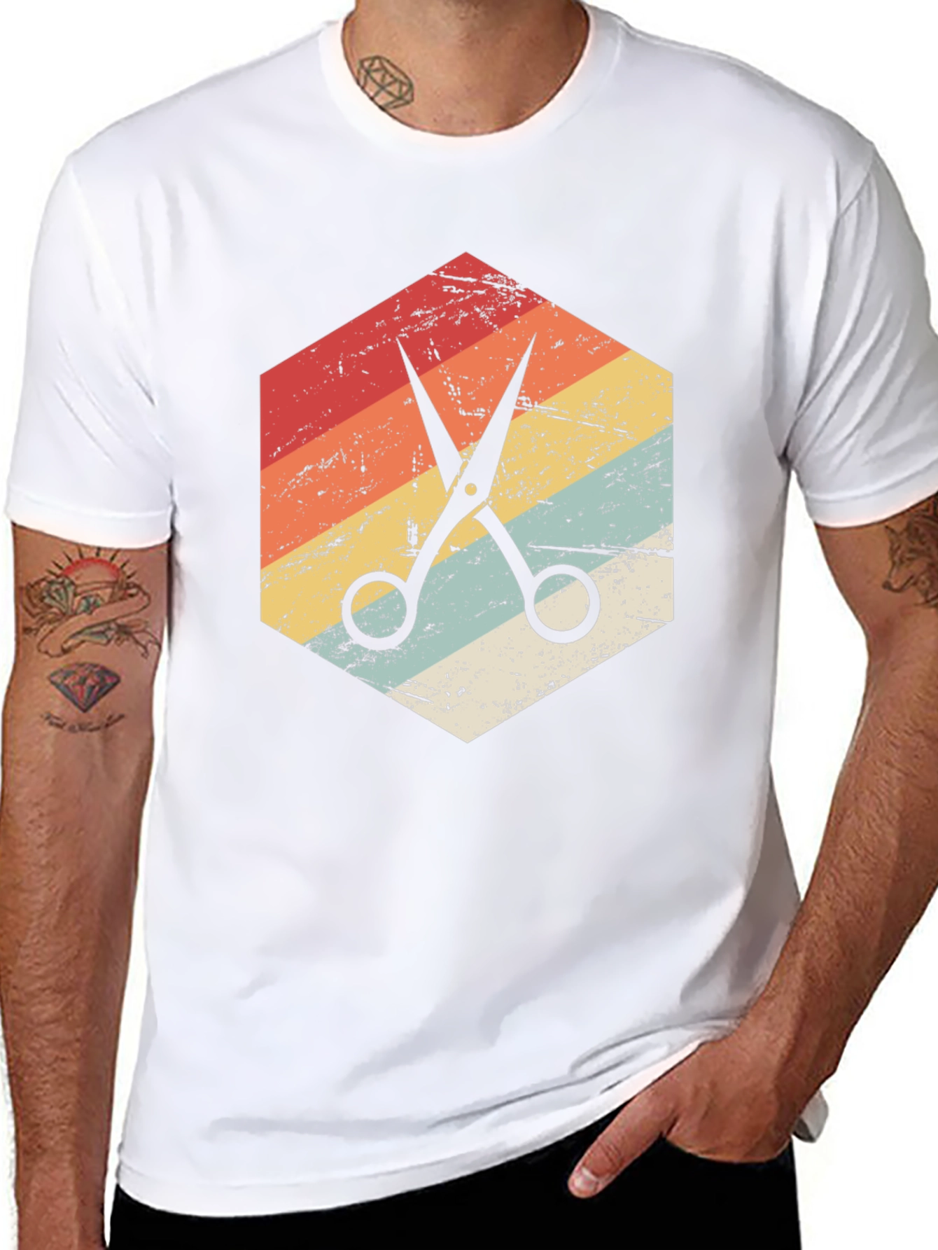 Retro Barber Scissors Graphic Tee
