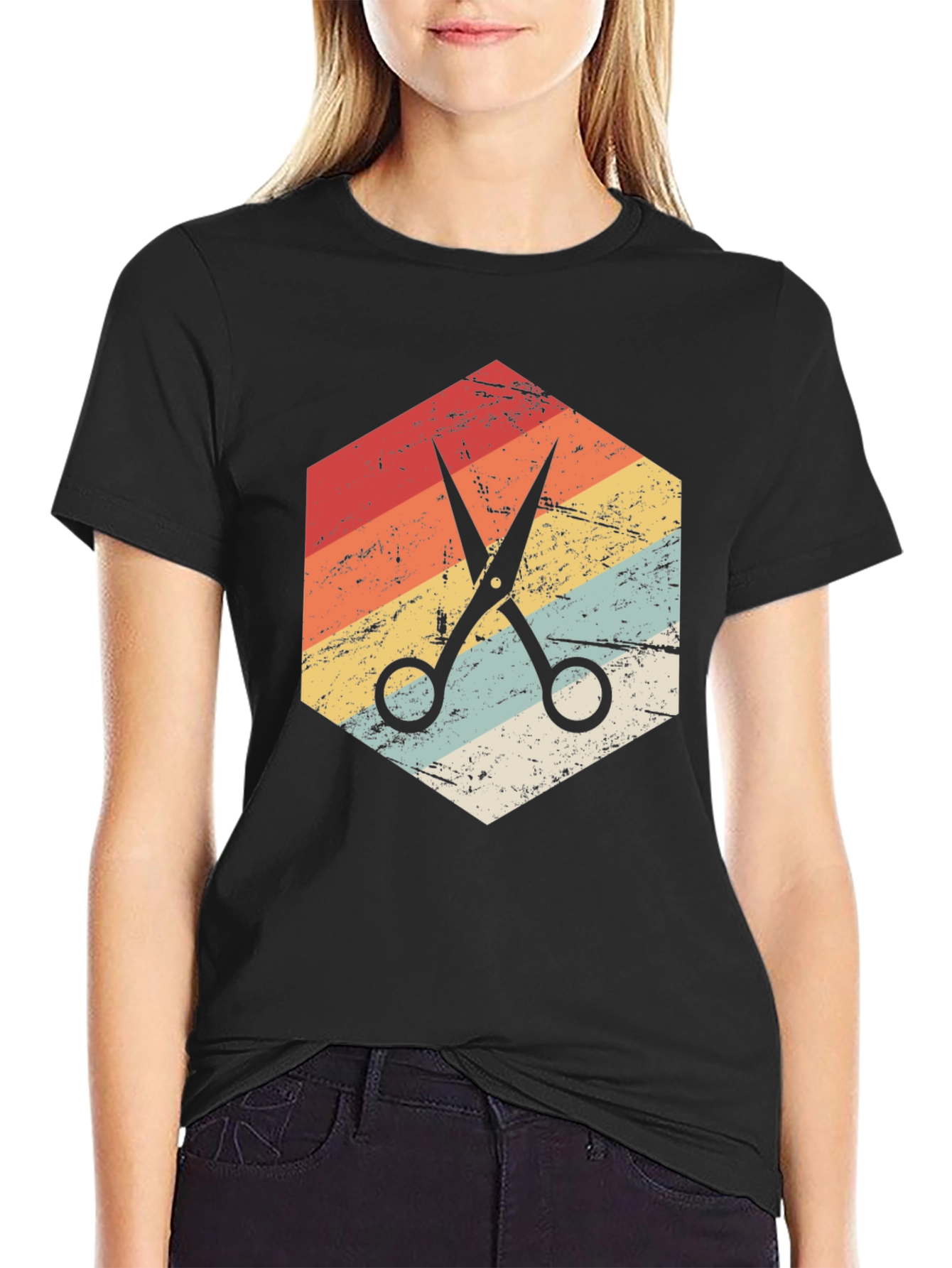 Retro Barber Scissors Graphic Tee