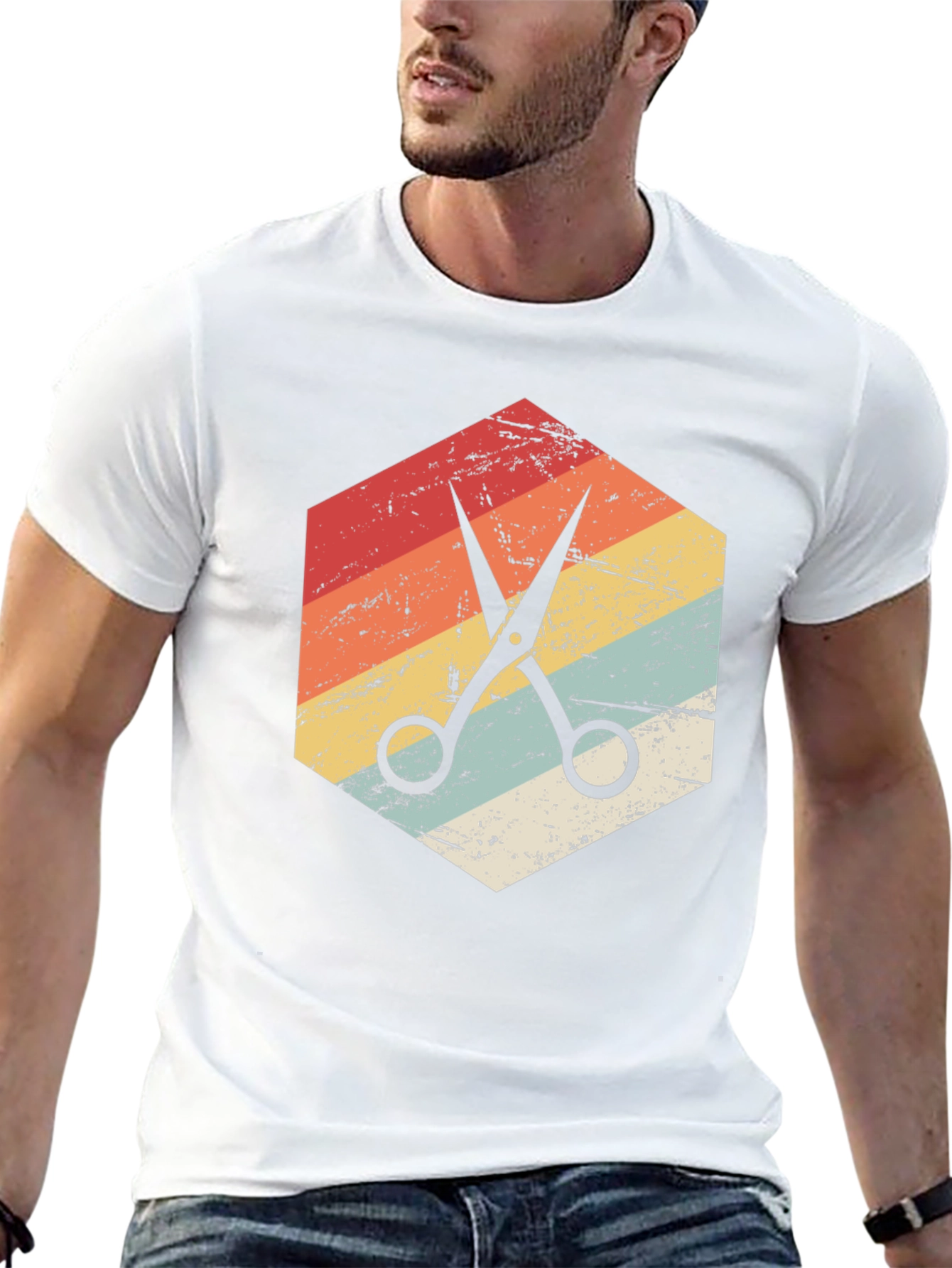 Retro Barber Scissors Graphic Tee