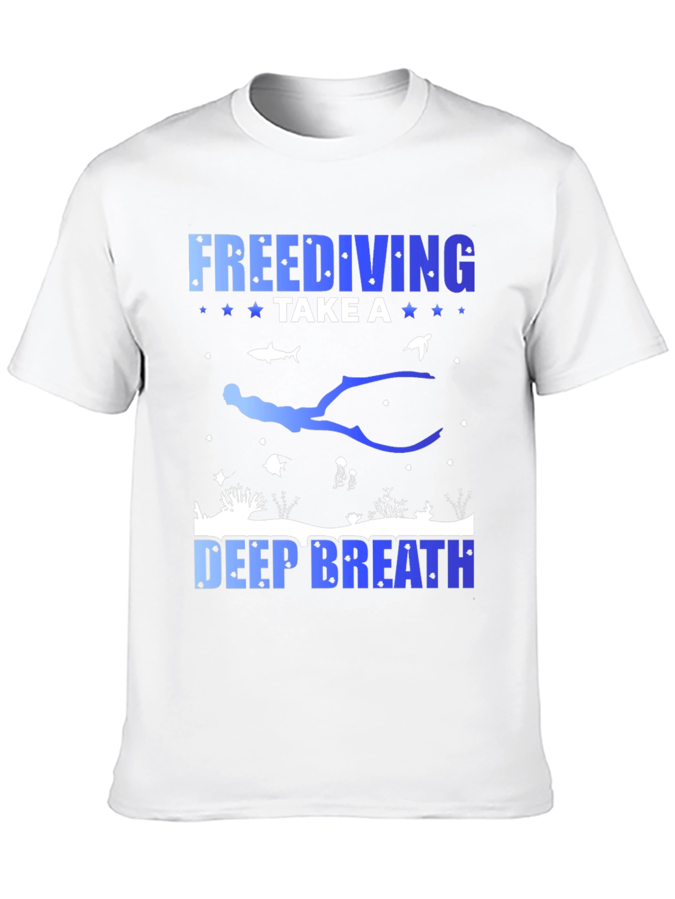 Freediving Take a Deep Breath Black Graphic T-Shirt
