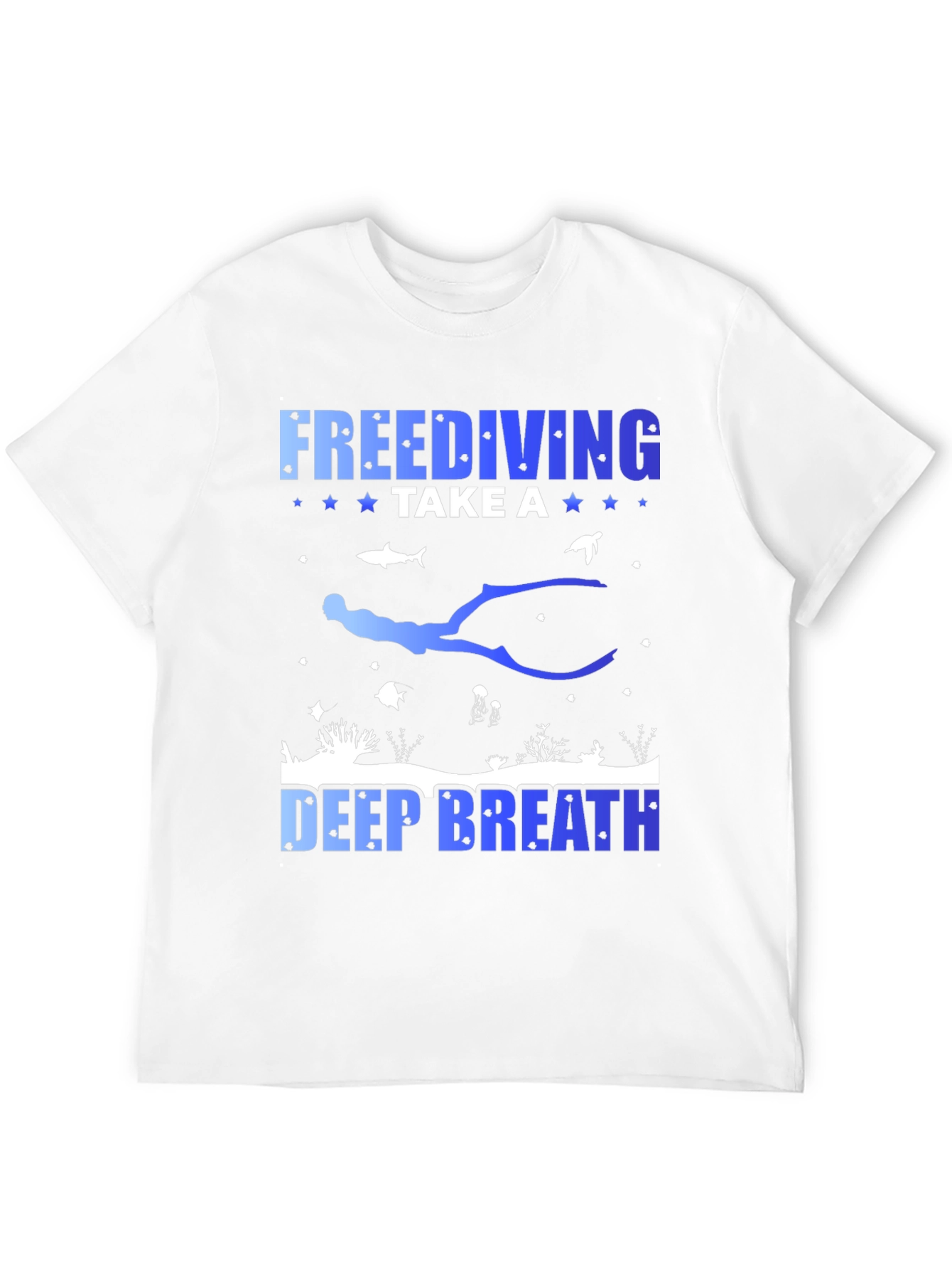 Freediving Take a Deep Breath Black Graphic T-Shirt