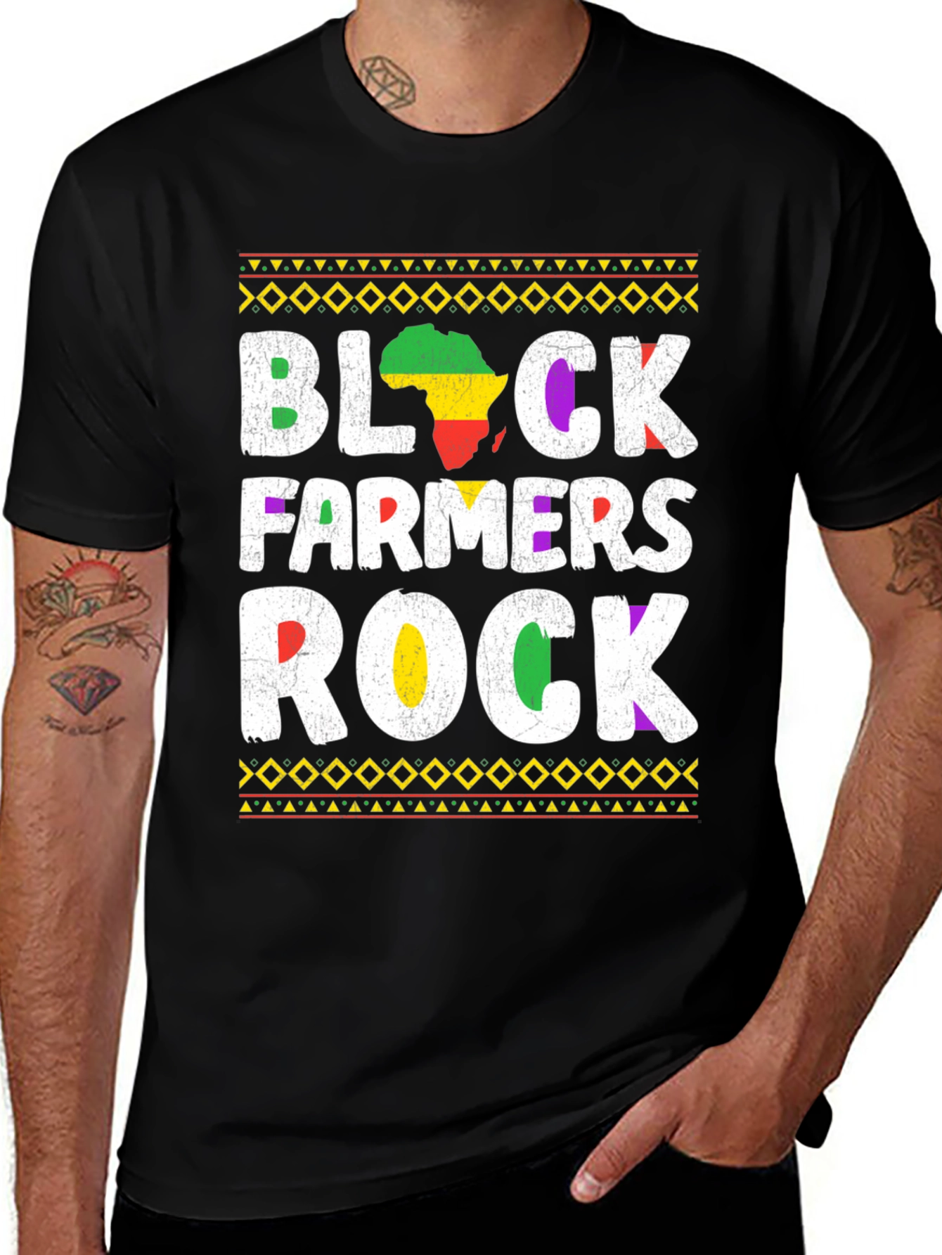 Black Farmers Rock T-Shirt - African Pride