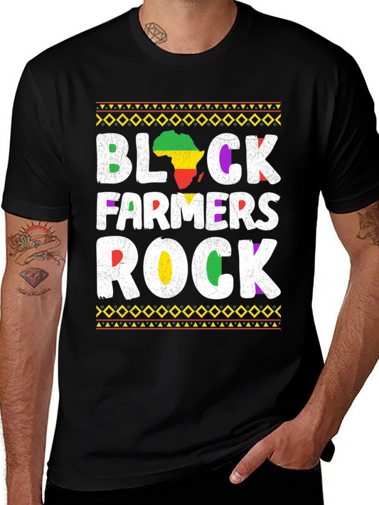Black Farmers Rock T-Shirt - African Pride