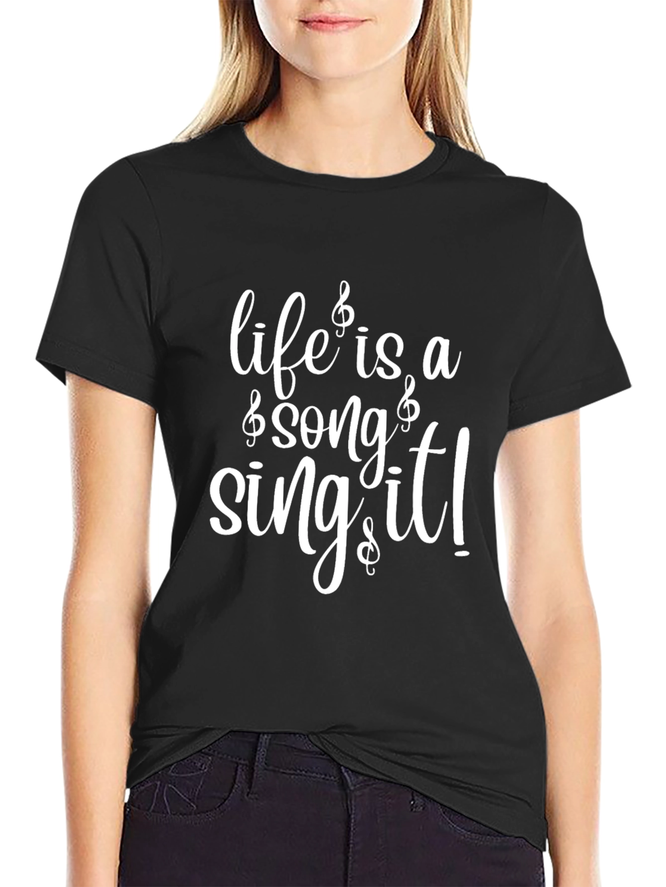 Life is a Song Sing It! Black T-Shirt